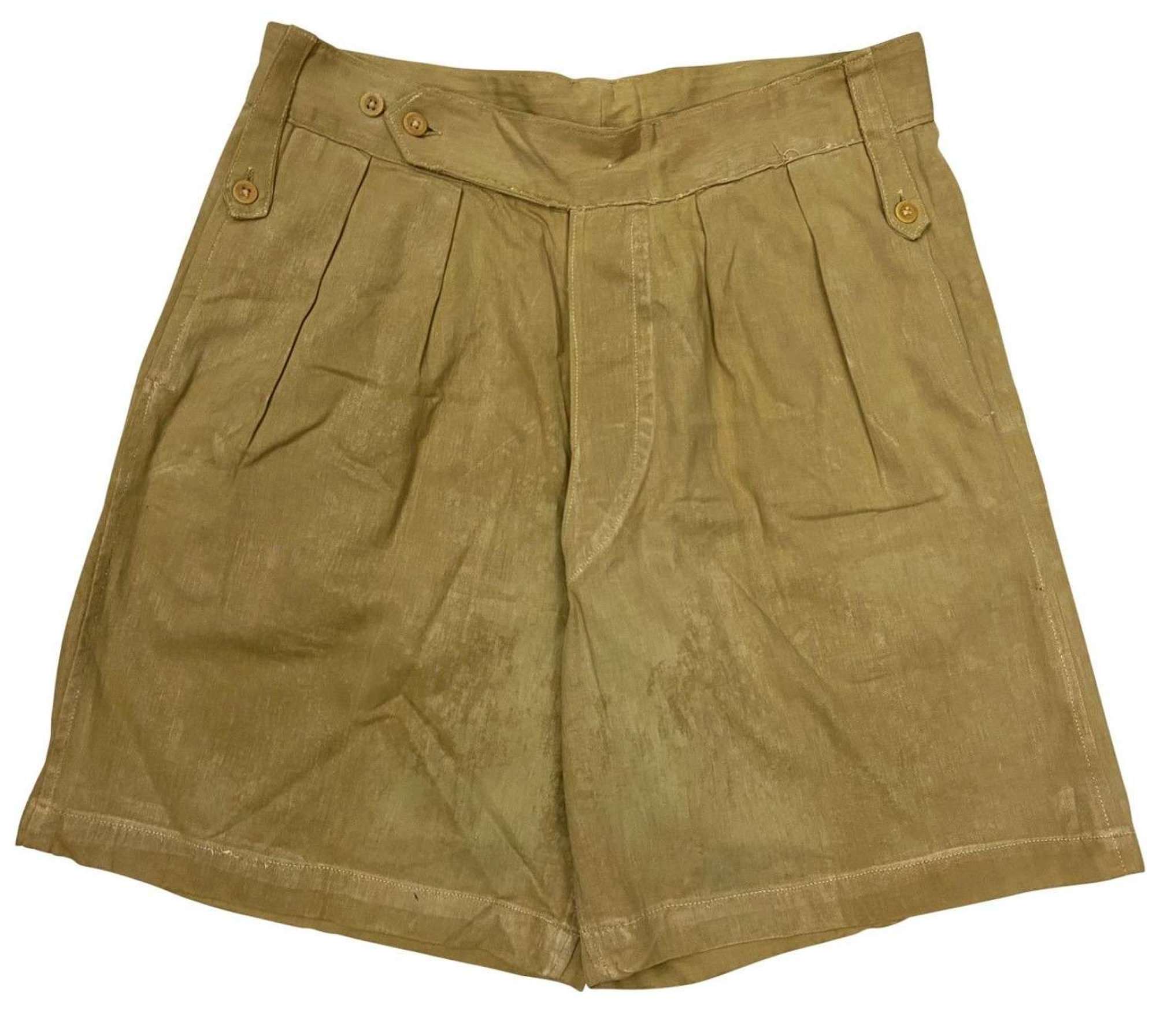 Original 1940s British Army Khaki Drill Shorts - CSM P.T.