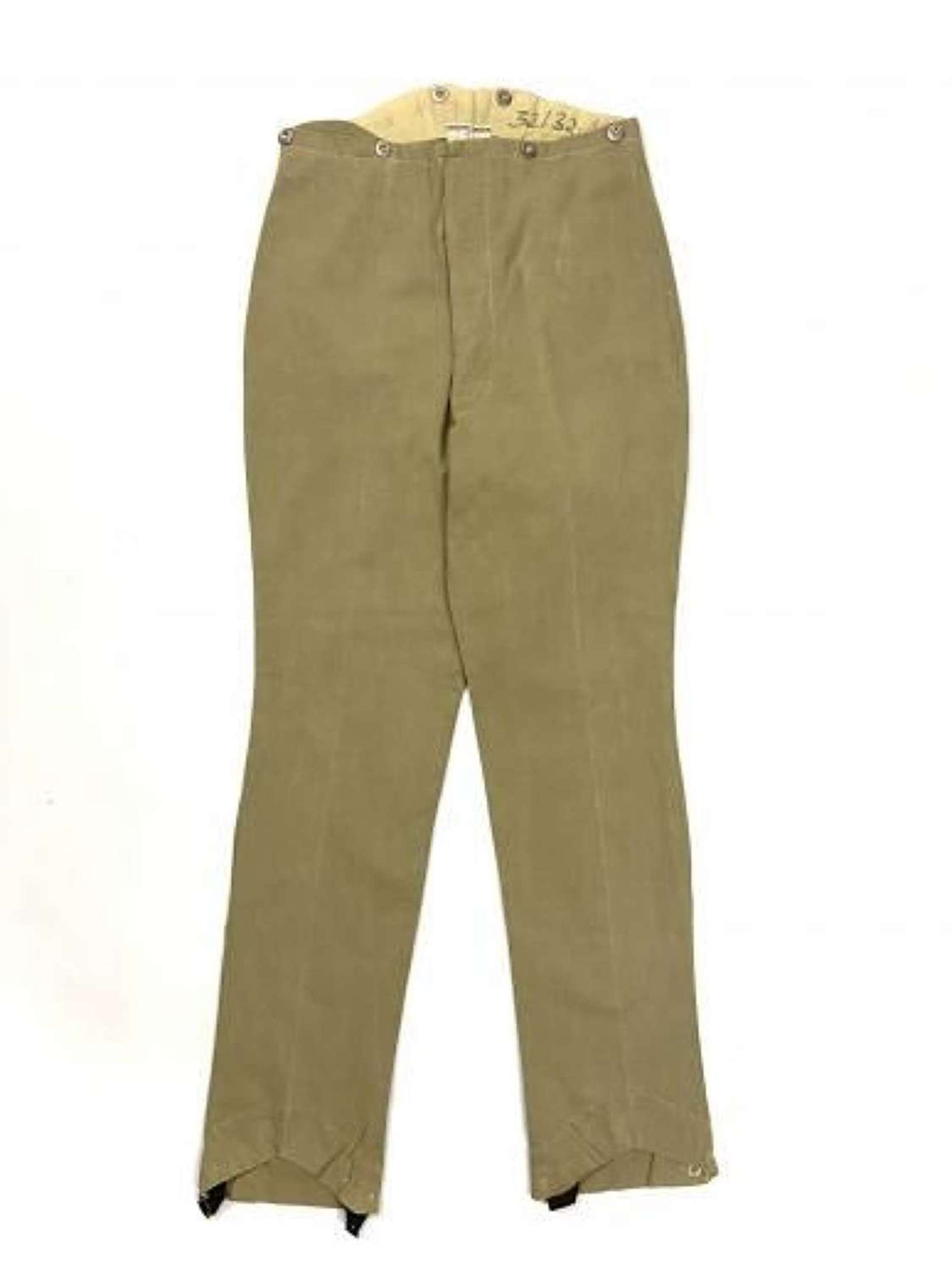 Original Great War Officers Khaki Drill Trousers by 'Hawkes & Co'.