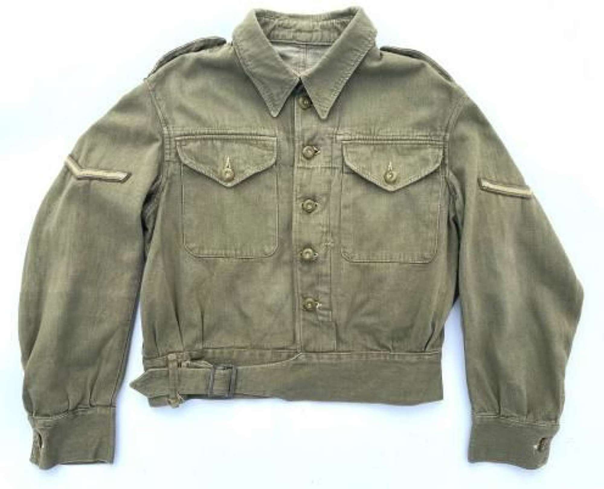 Original 1943 Dated British Army Denim Battledress Blouse - Size 8