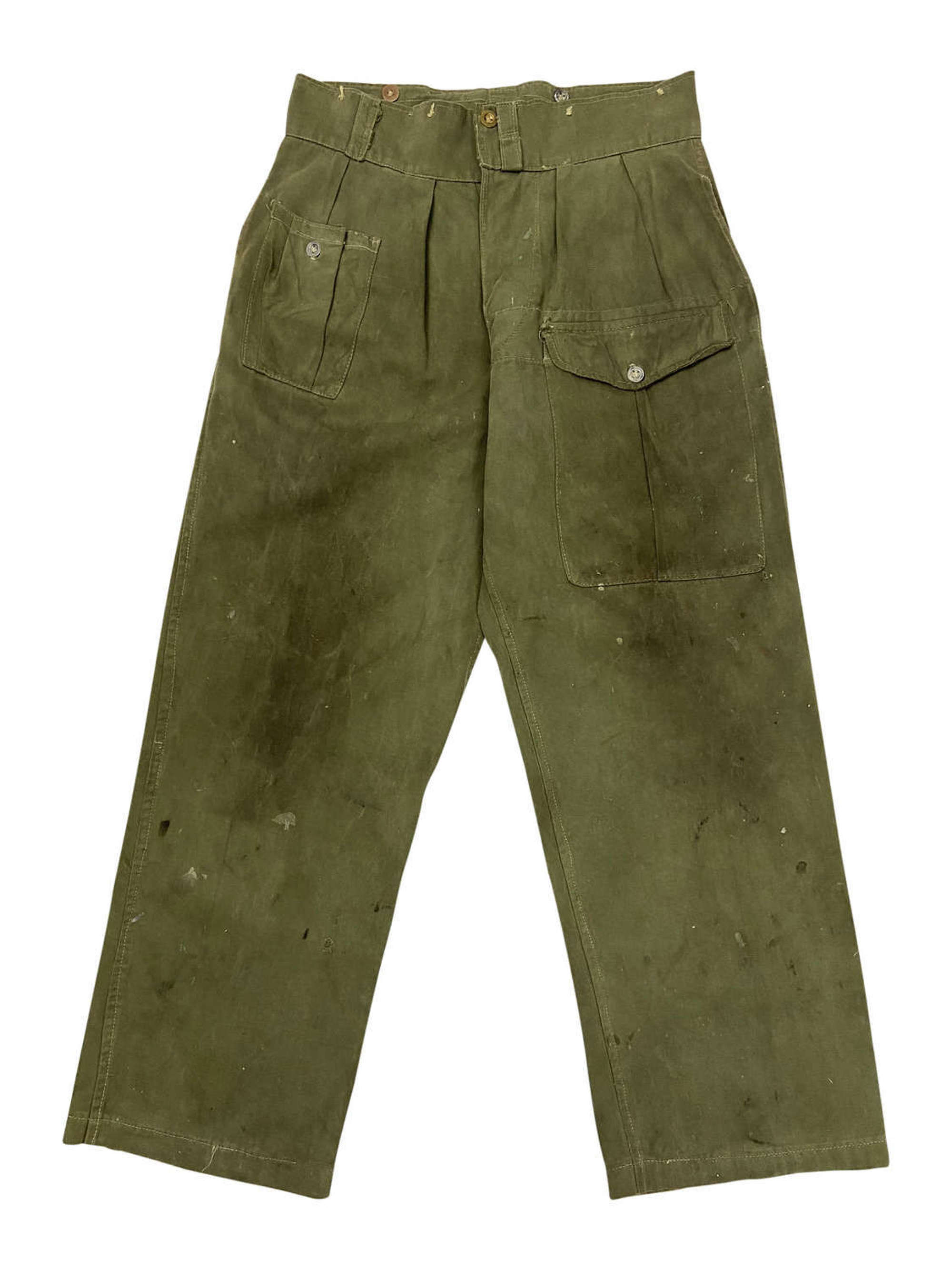 Original 1945 Dated Indian Made Jungle Green Battledress Trousers