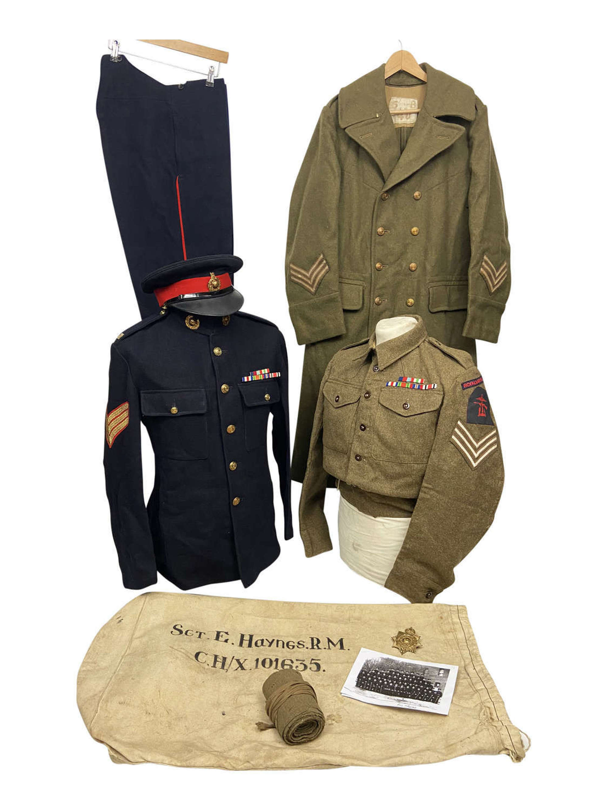 Original WW2 Royal Marine Uniform Grouping to Sergeant Eric Haynes