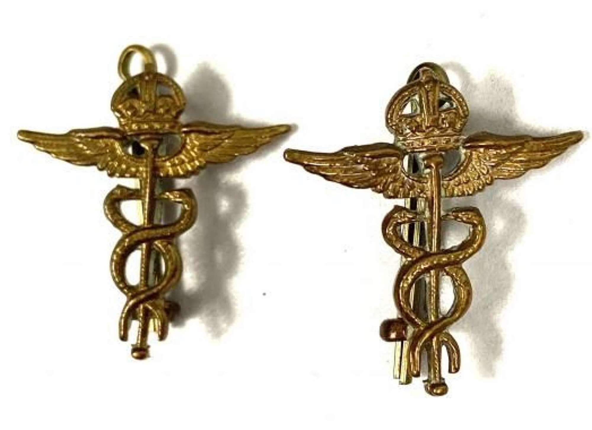Original WW2 RAF Medical Branch Brass Collar Insignia