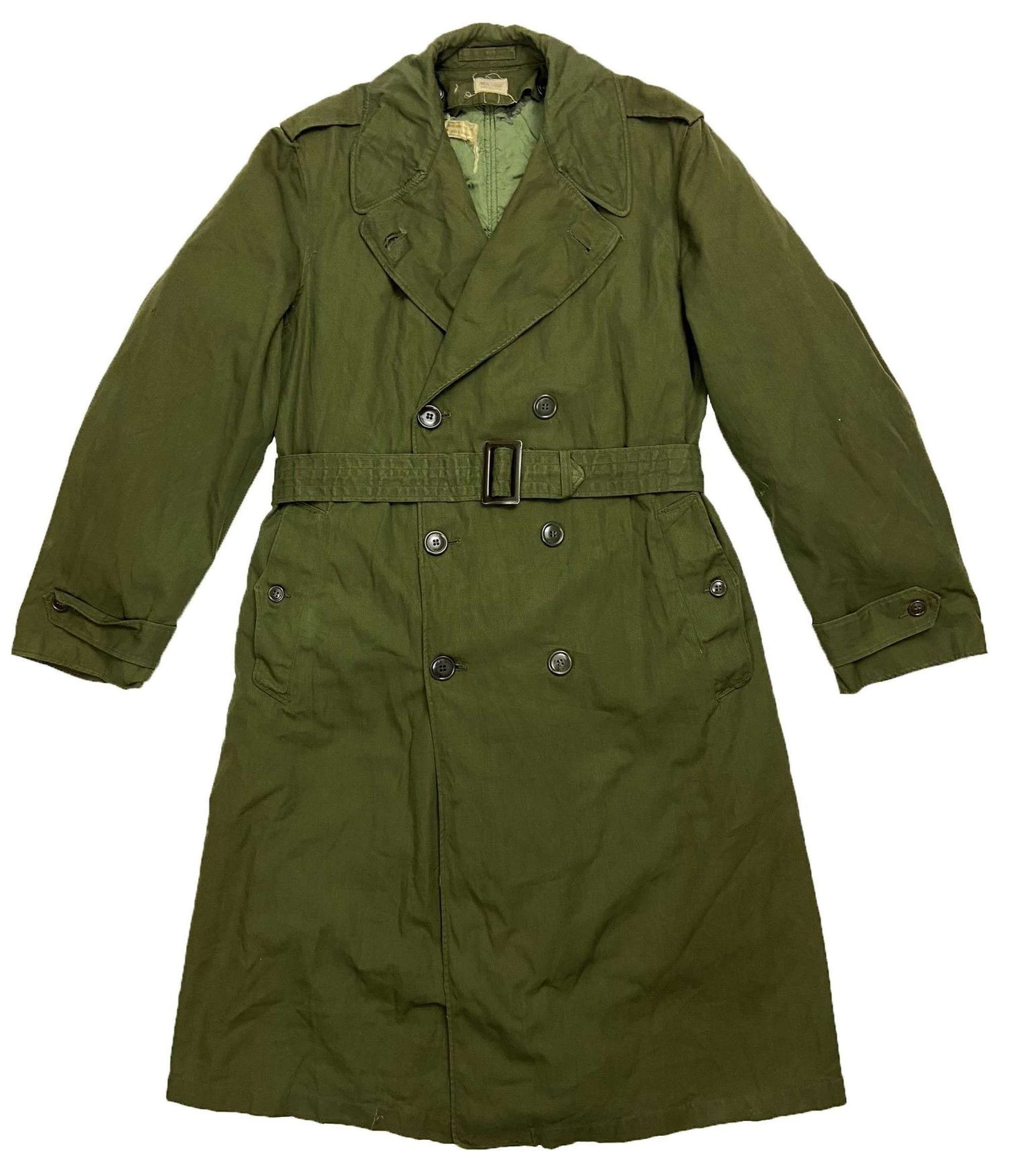 Original 1960s US Army O.G. 107 Raincoat - Size Medium Long