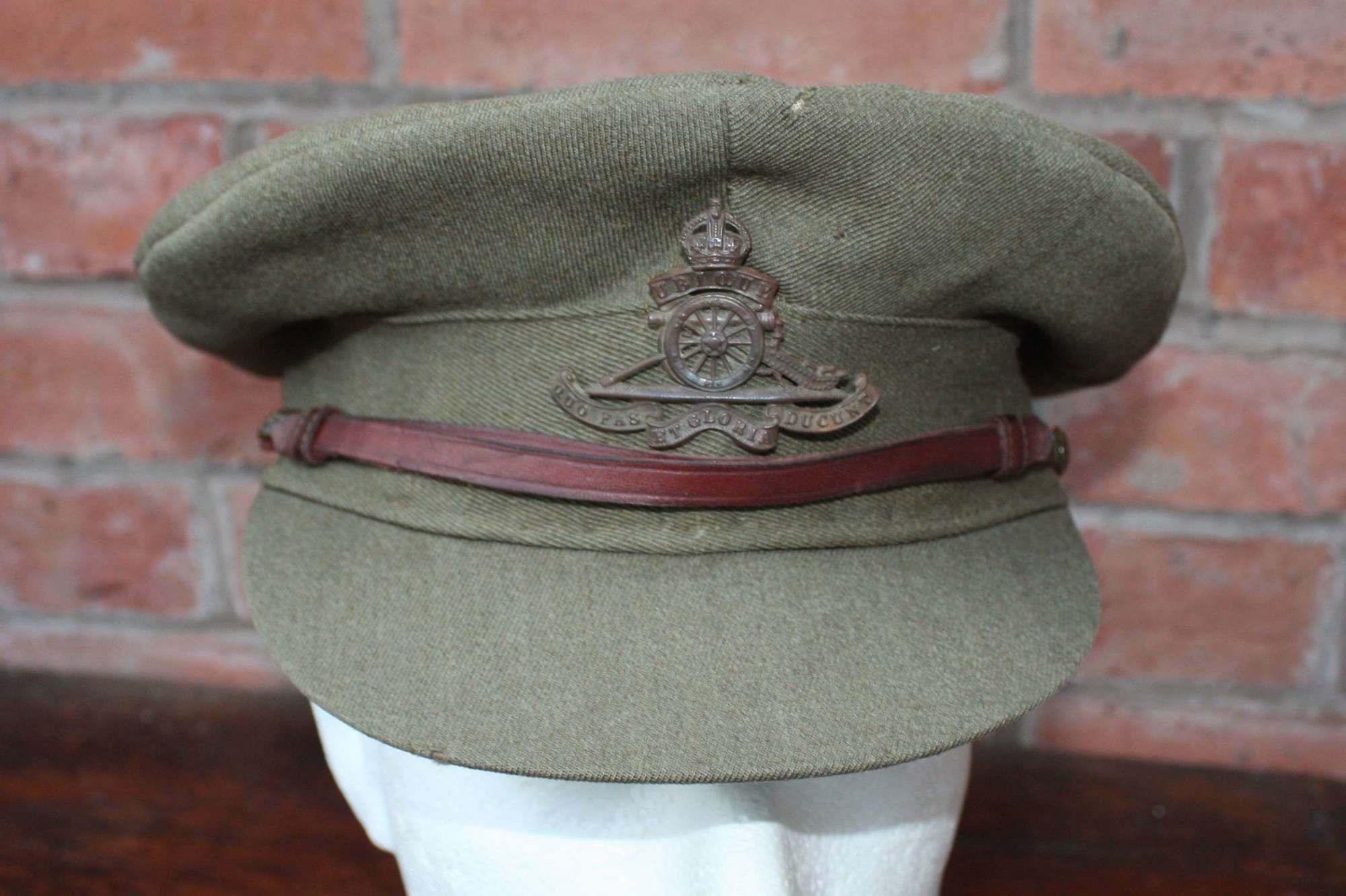WW1 BRITISH OFFICERS FLOPPY STYLE KHAKI CAP: ROYAL ARTILLERY