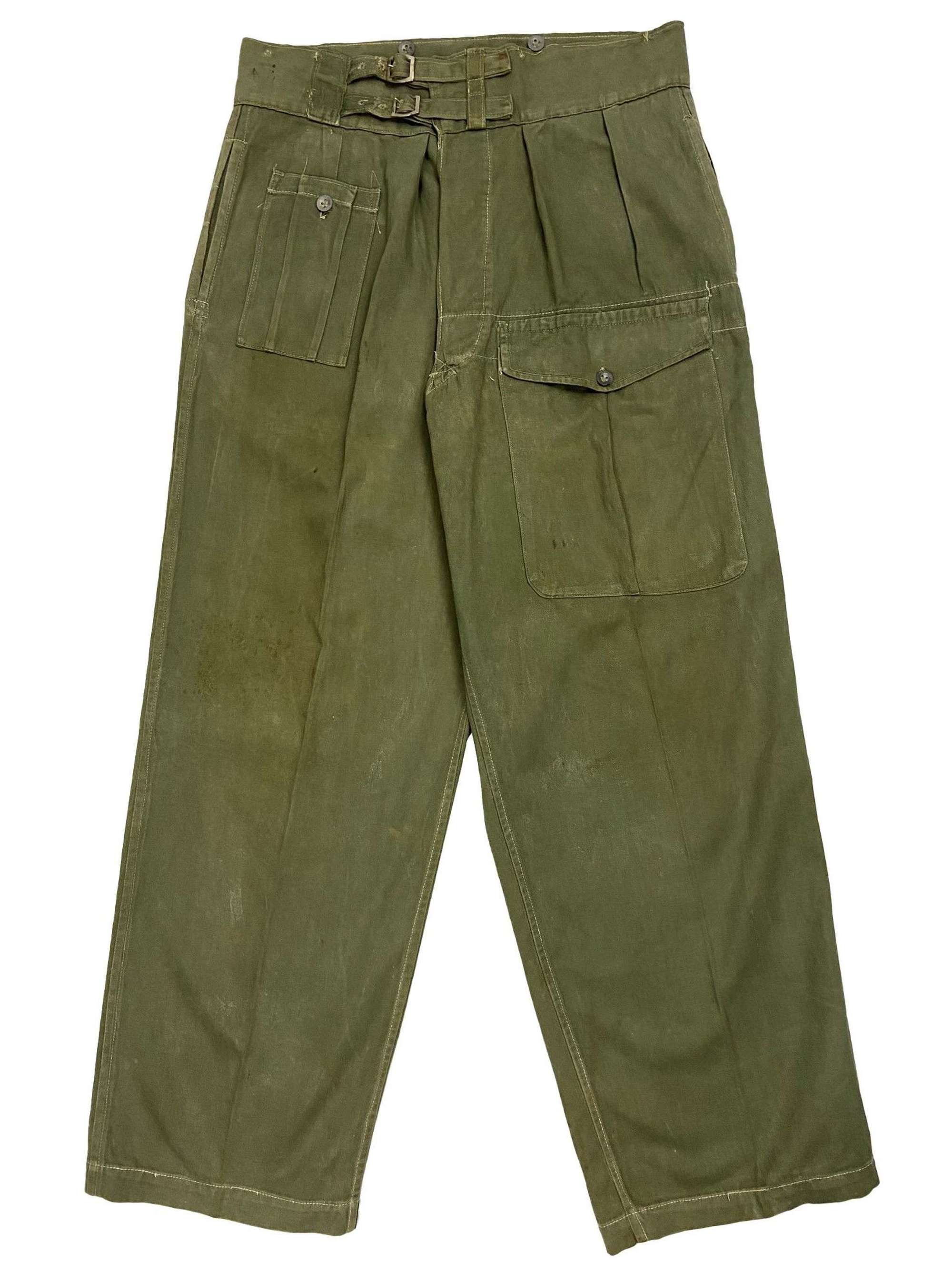 Original WW2 Indian Made British Jungle Green Trousers