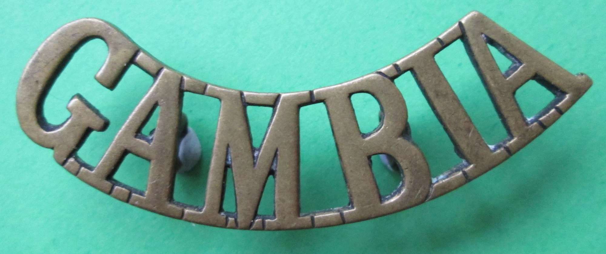 A WWII PERIOD SCARCE GAMBIA SHOULDER TITLE 2 AVLABLE