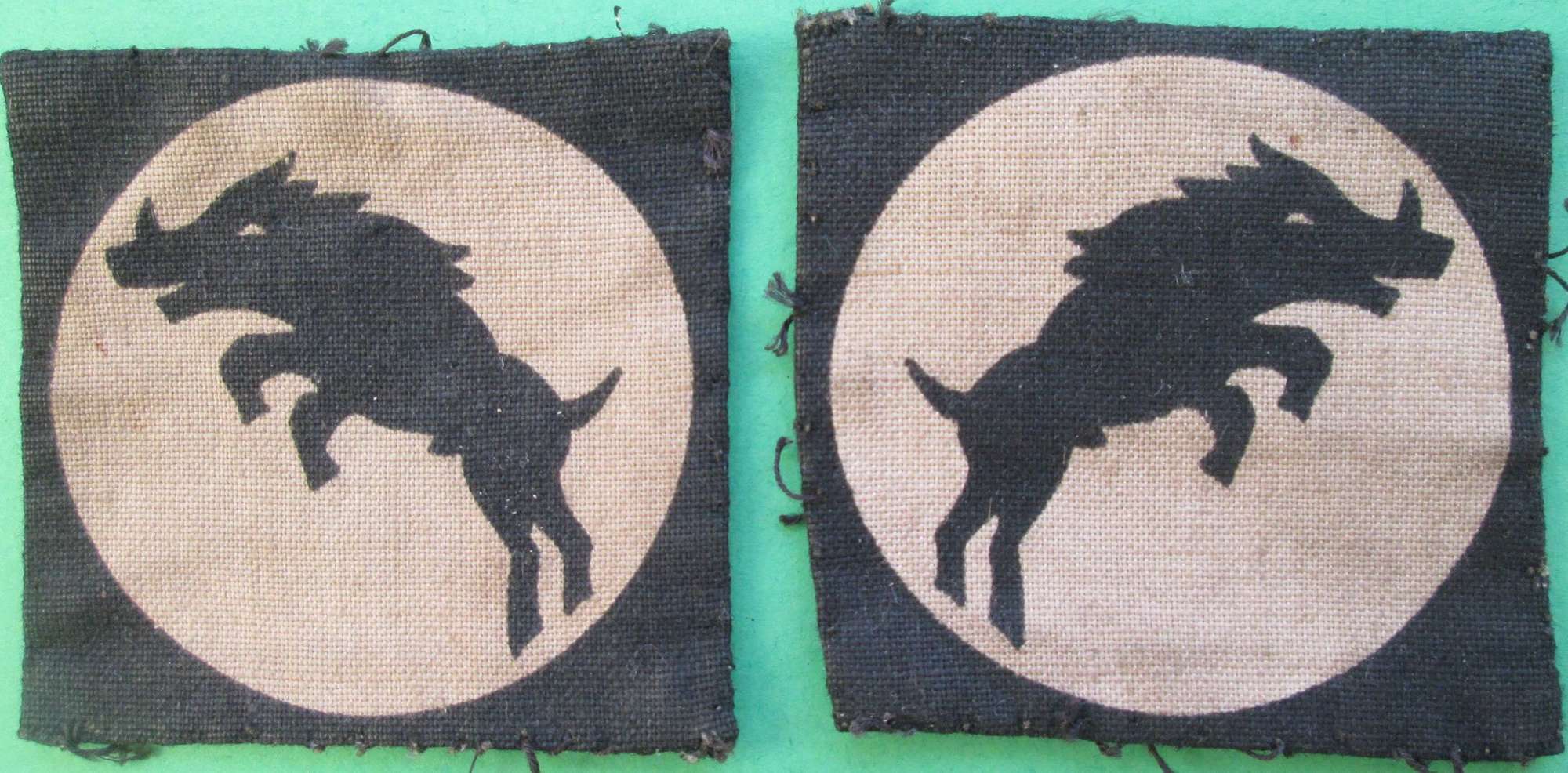 A GOOD USED PAIR OF 30 CORPS FORMATION SIGNS  FACING PAIR