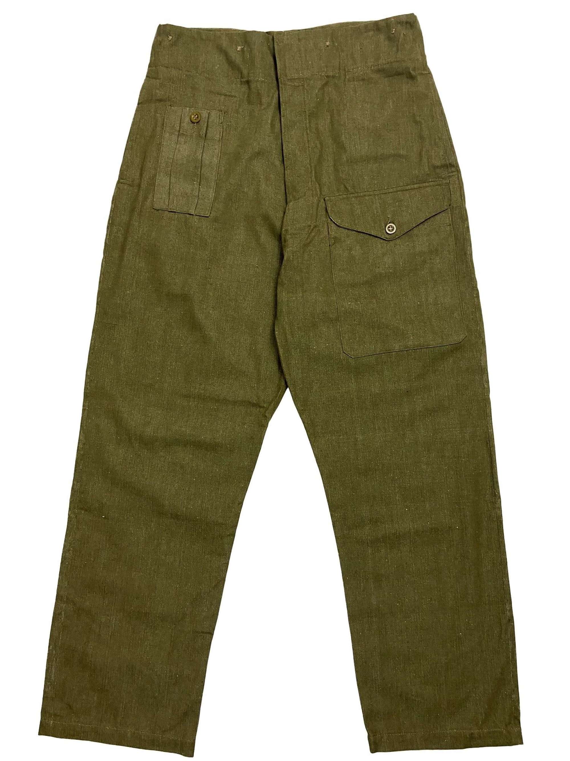 Original 1953 Dated British Denim Battledress Trousers - Size 9