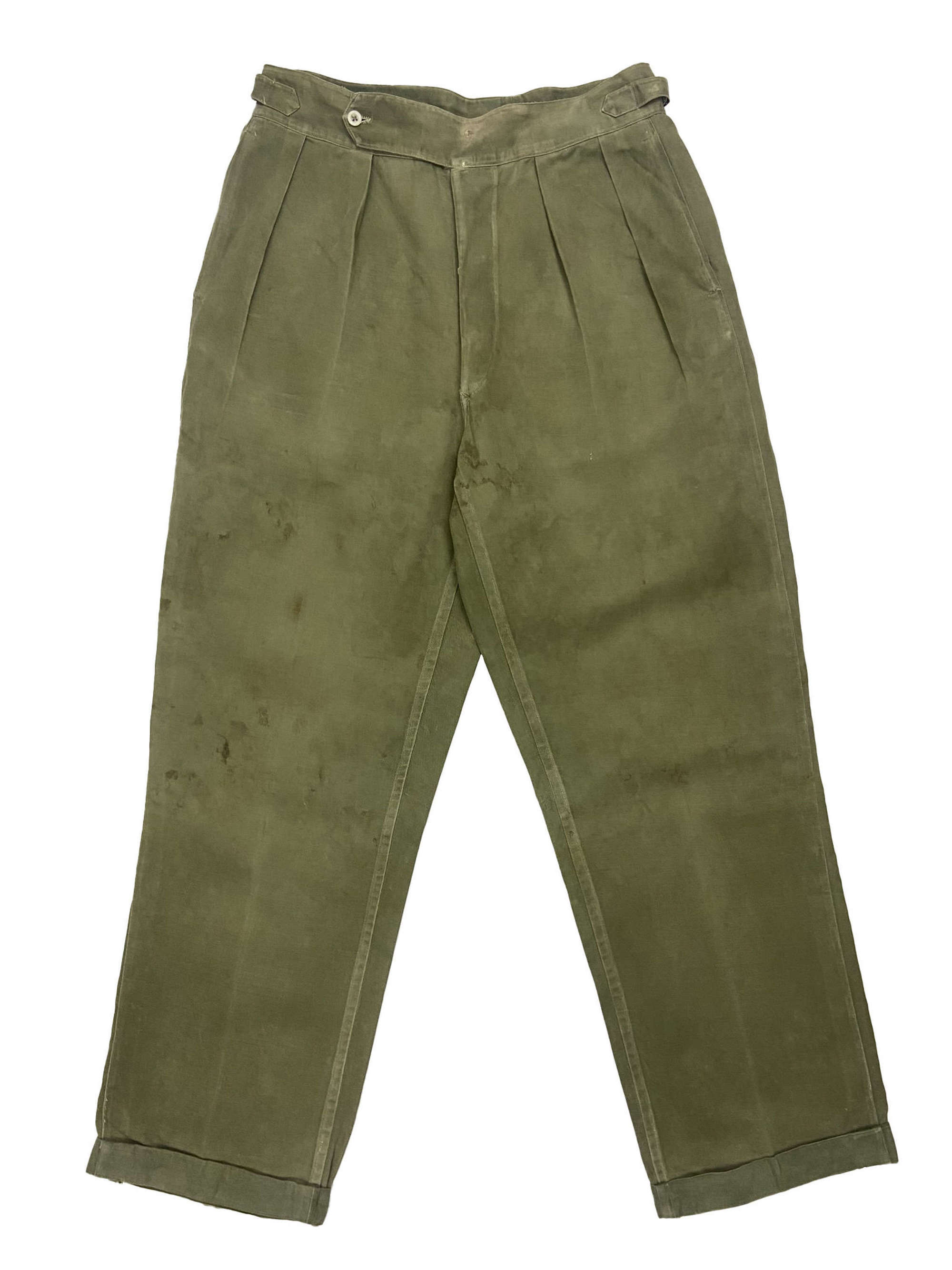 Original Early 1950s Theatre Made British Jungle Green Trousers