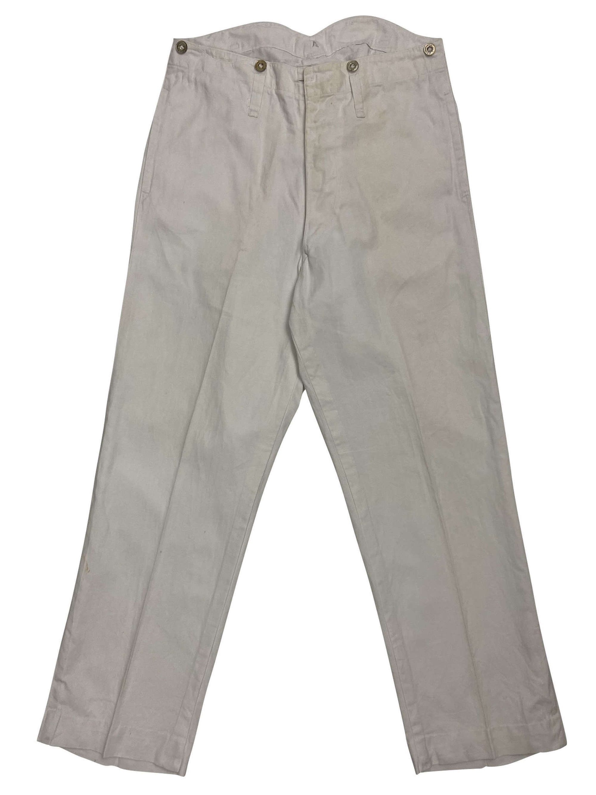 Original 1930s White Royal Navy Work Trousers