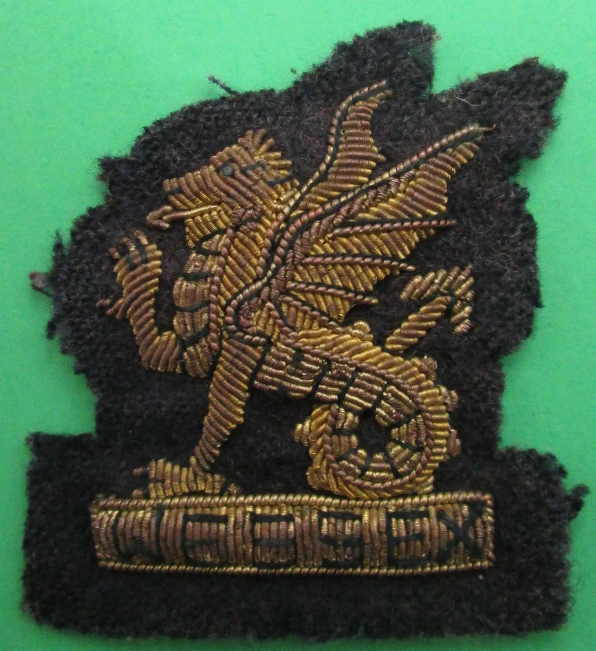 AN OFFICER'S BULLION WIRE BERET BADGE FOR THE WESSEX REGIMENT
