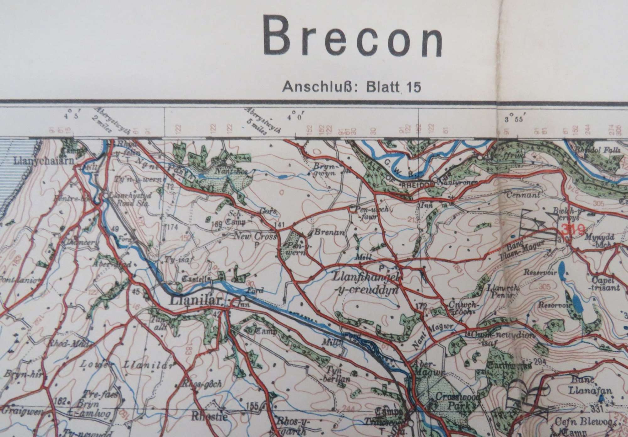 WW 2 German Invasion Map of Brecon