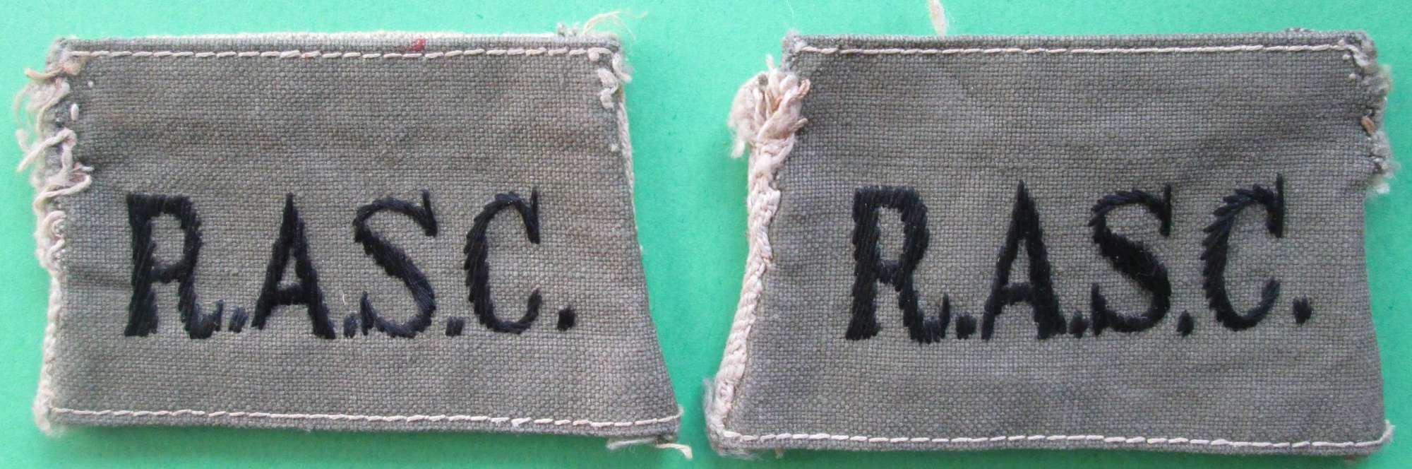 A PAIR OF ROYAL ARMY SERVICE CORPS SLIP ON TITLES