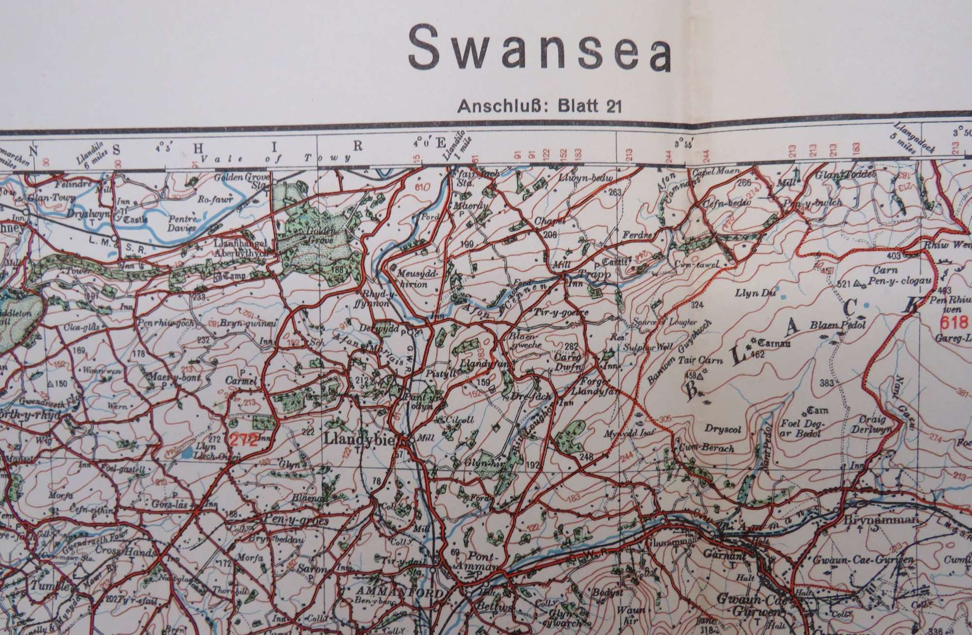 WW 2 German Invasion Map of Swansea