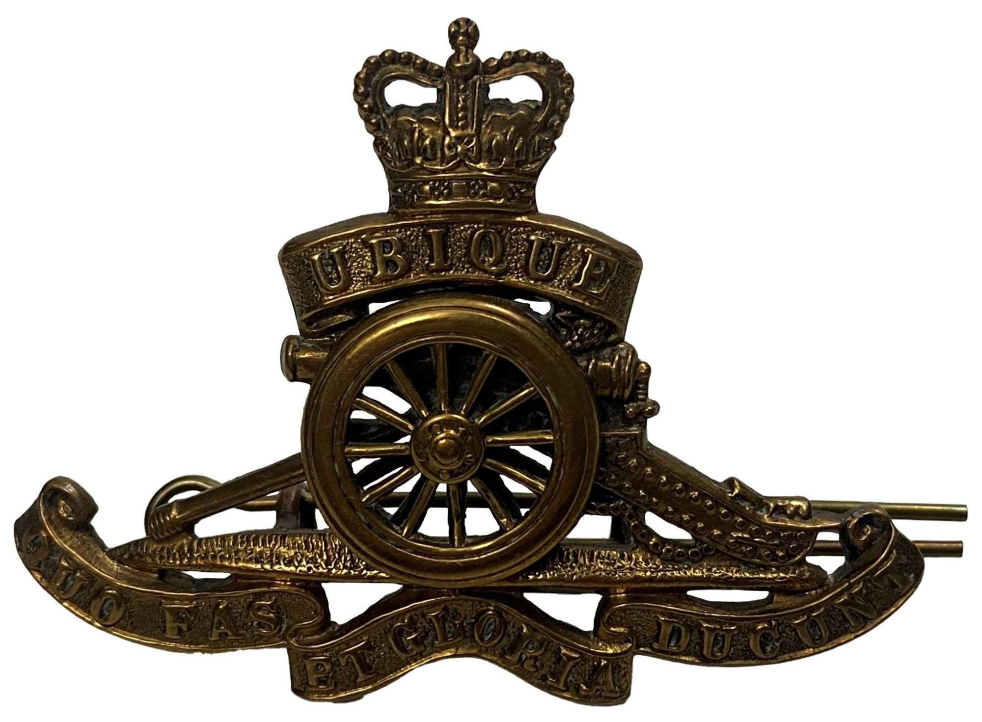 Original 1950s Royal Artillery Cap Badge - Spinning Wheel
