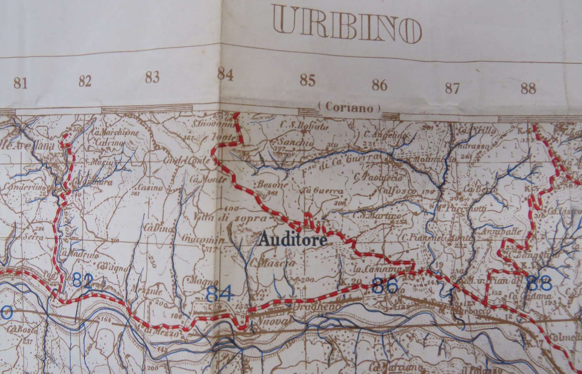 1944 Italy Urbino Military Invasion Map