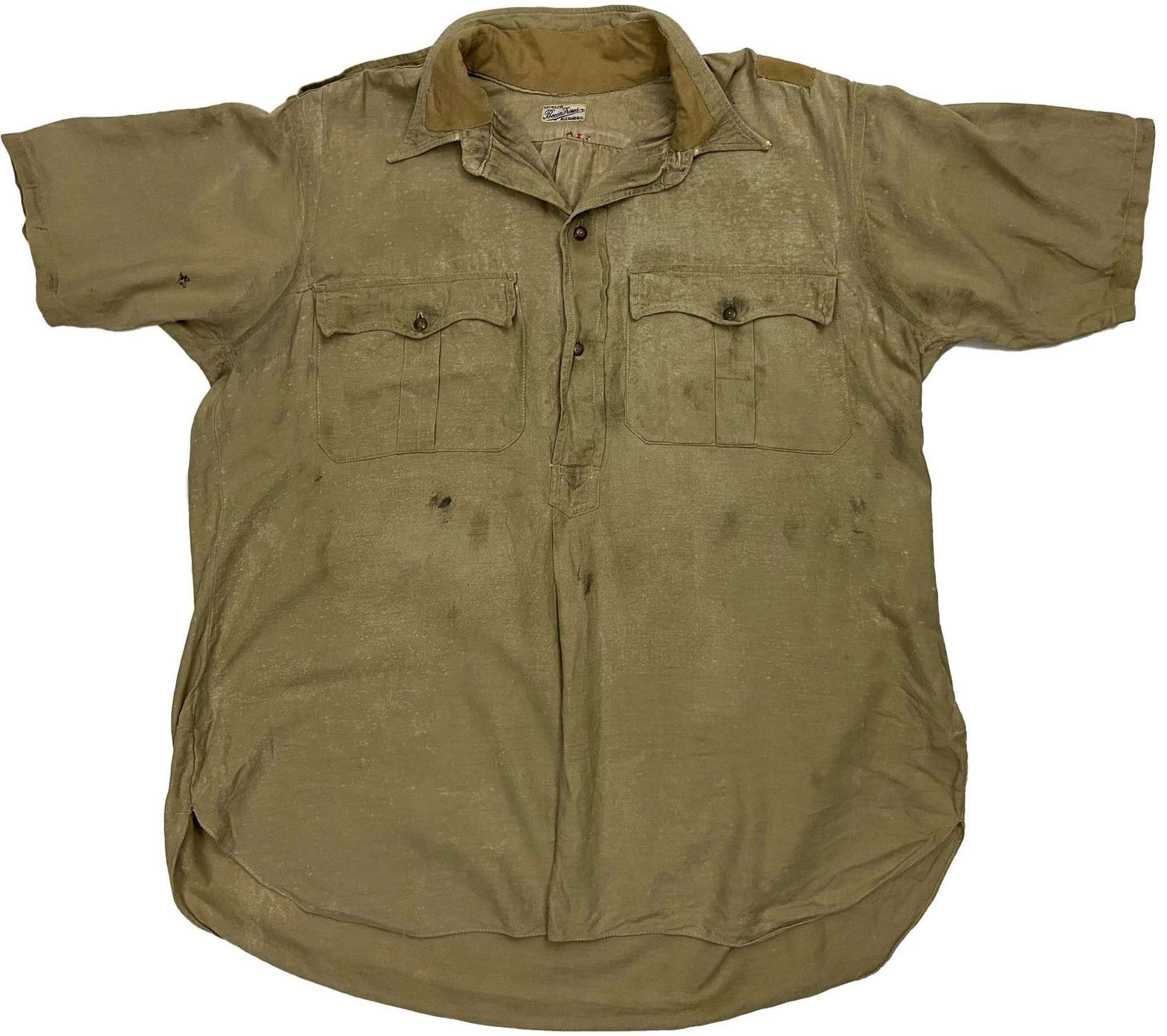 Original WW2 Theatre Made British Officers Khaki Drill Shirt