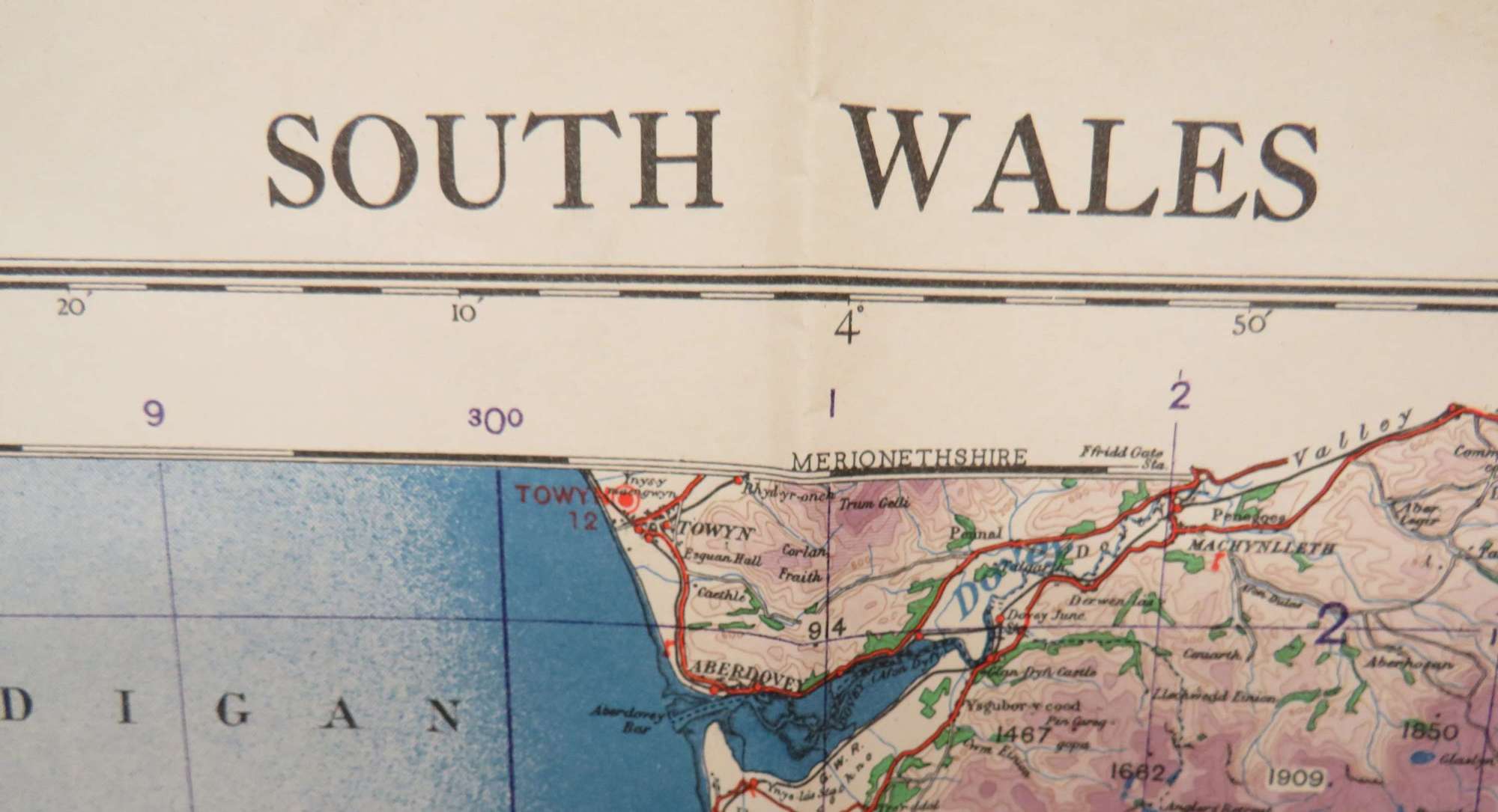 WW2 British Military Map of South Wales