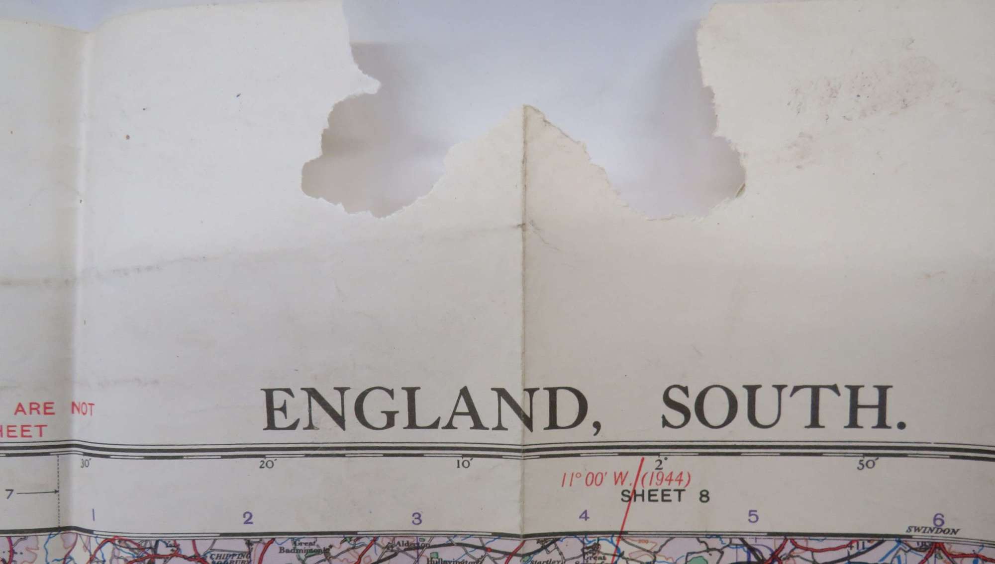 WW2 British Military Air Map of England South