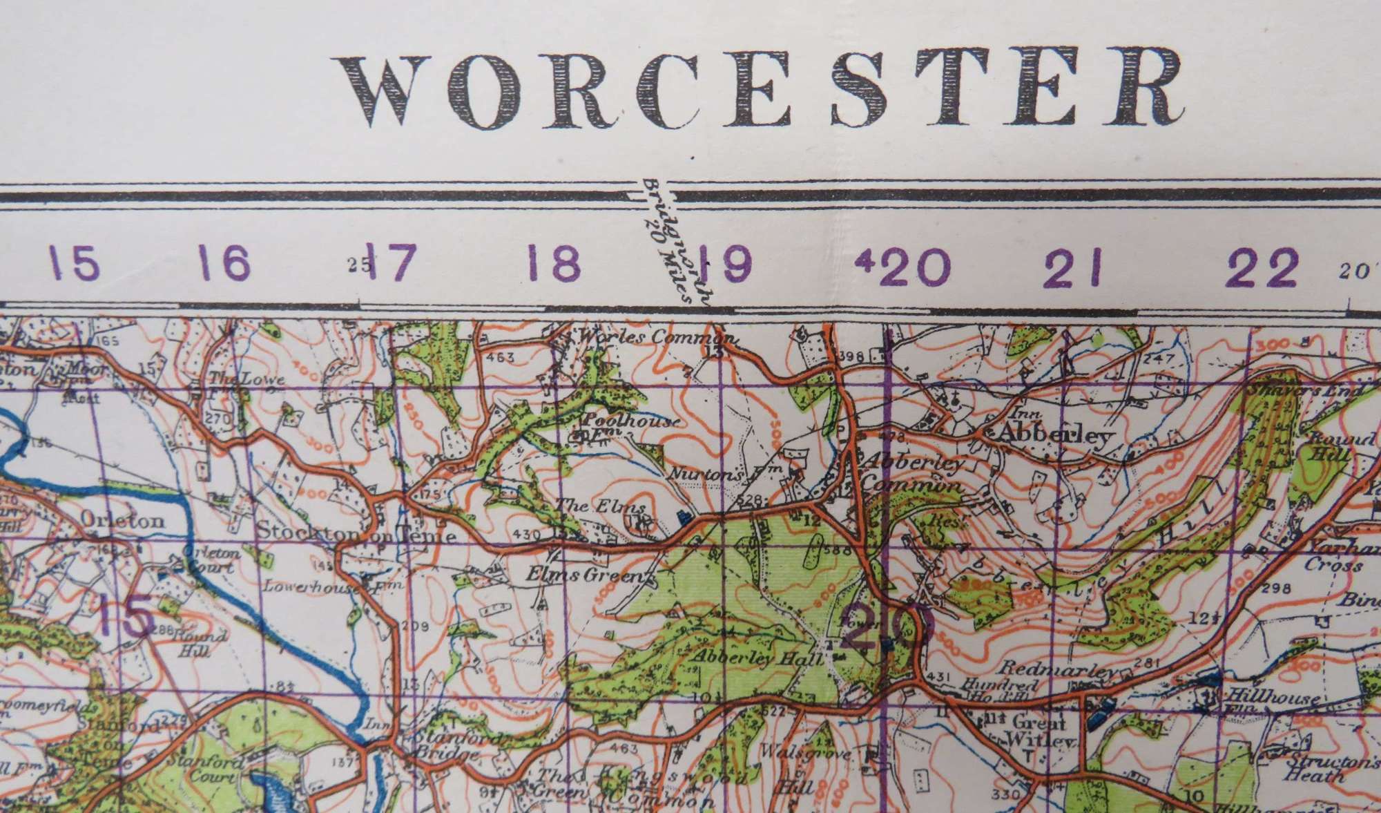 WW2 British Military Map of Worcester