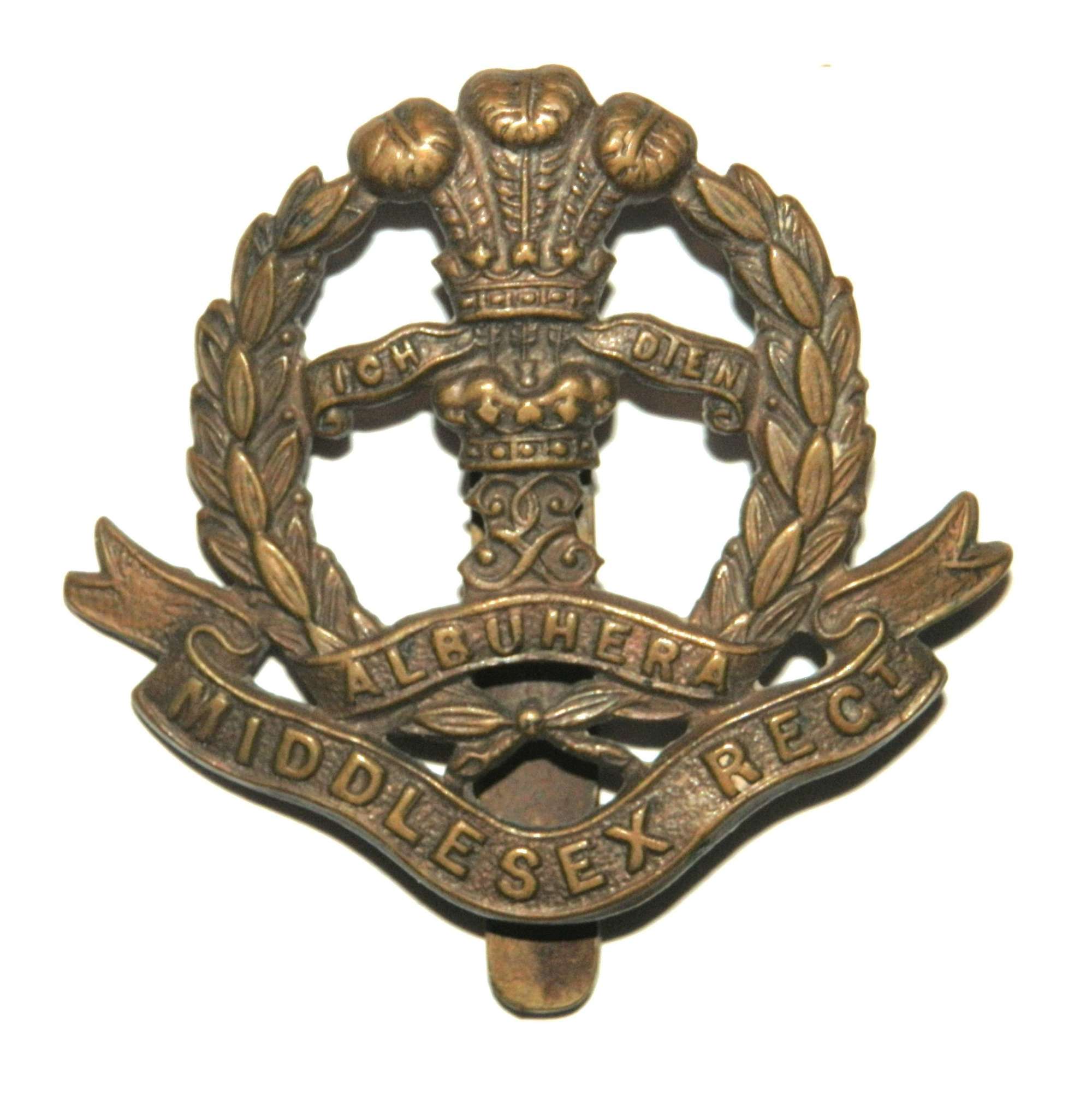 Middlessex Regiment. WWI Cap Badge.