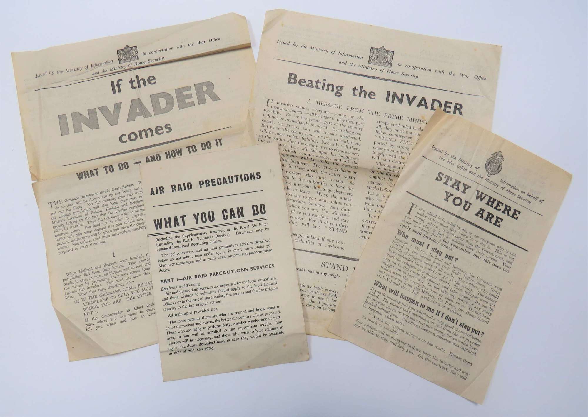 Four WW2 Home Front Leaflets