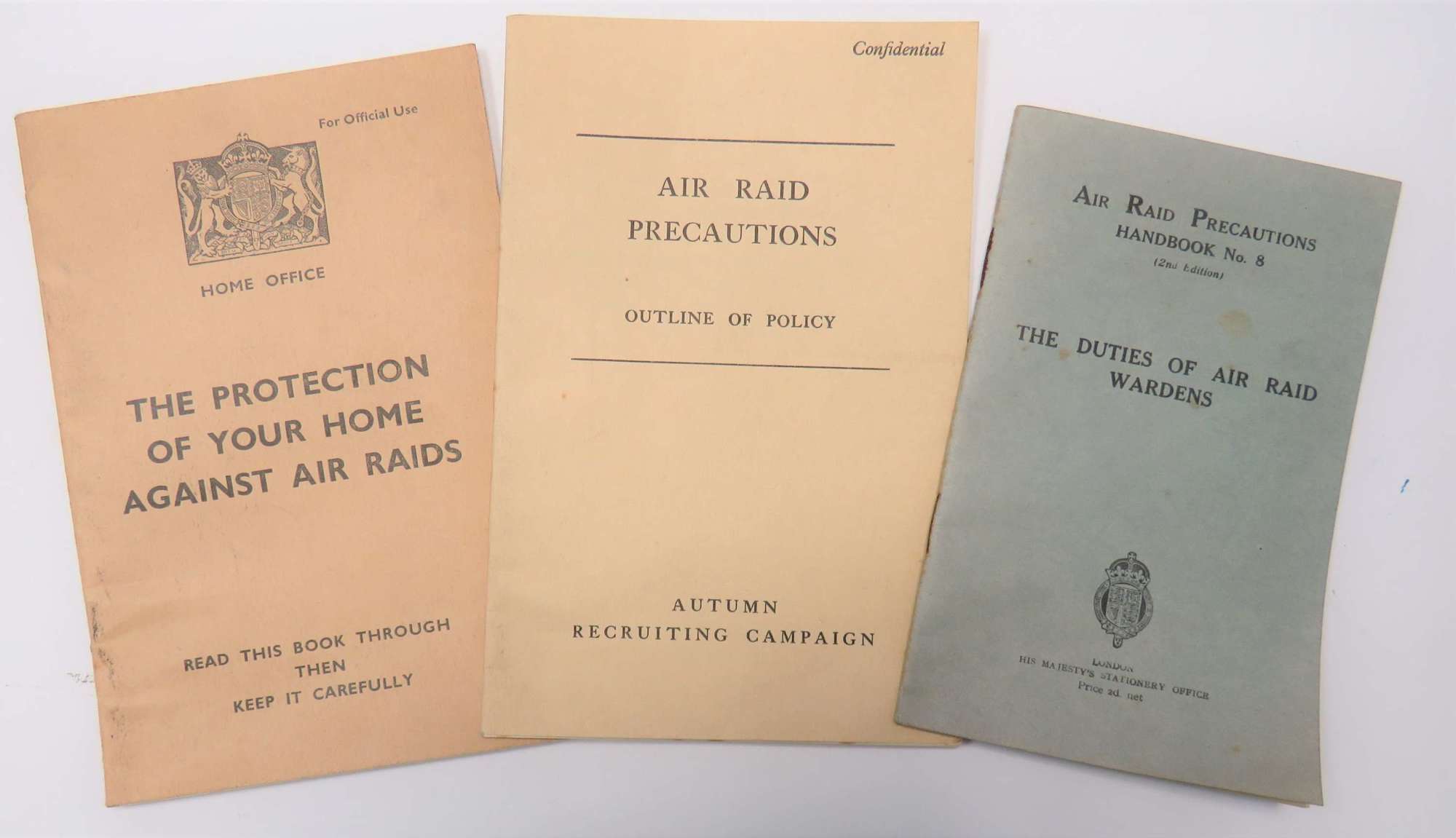 Three  WW2  Air Raid Pamphlets