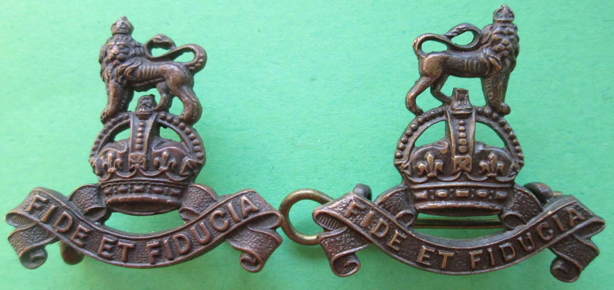OFFICER'S BRONZE ARMY PAY CORPS COLLAR DOGS