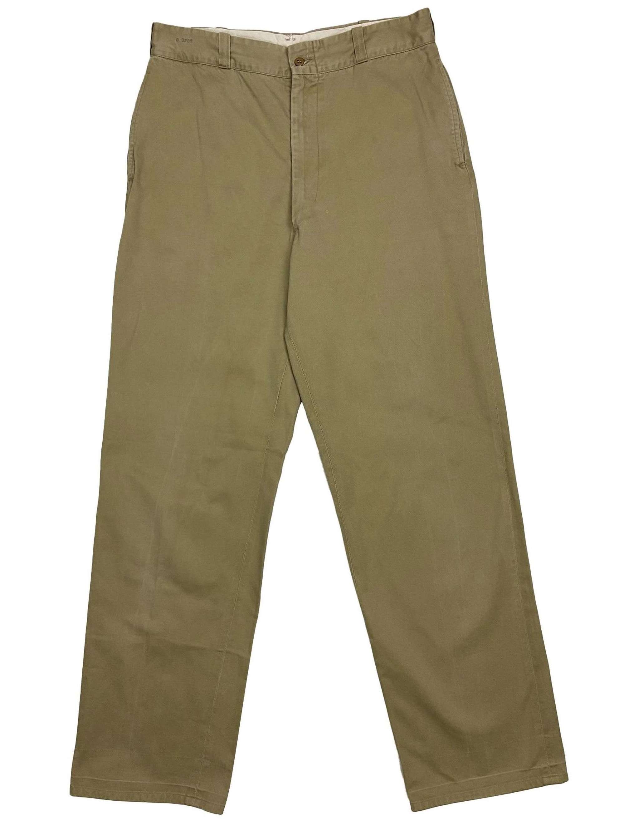 Original 1967 Dated US Army Chinos Trousers 34x33