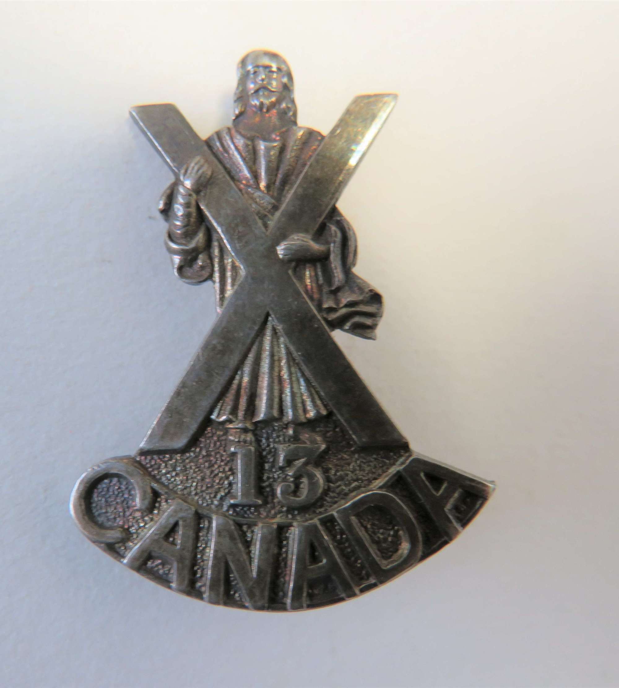 Silver 13th Canadian Highlanders Badge