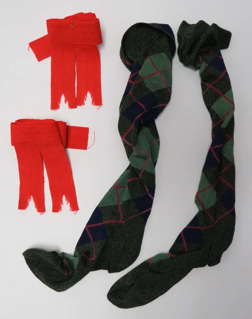 Pair of Scottish Regimental Socks and Hose Top Ribbons