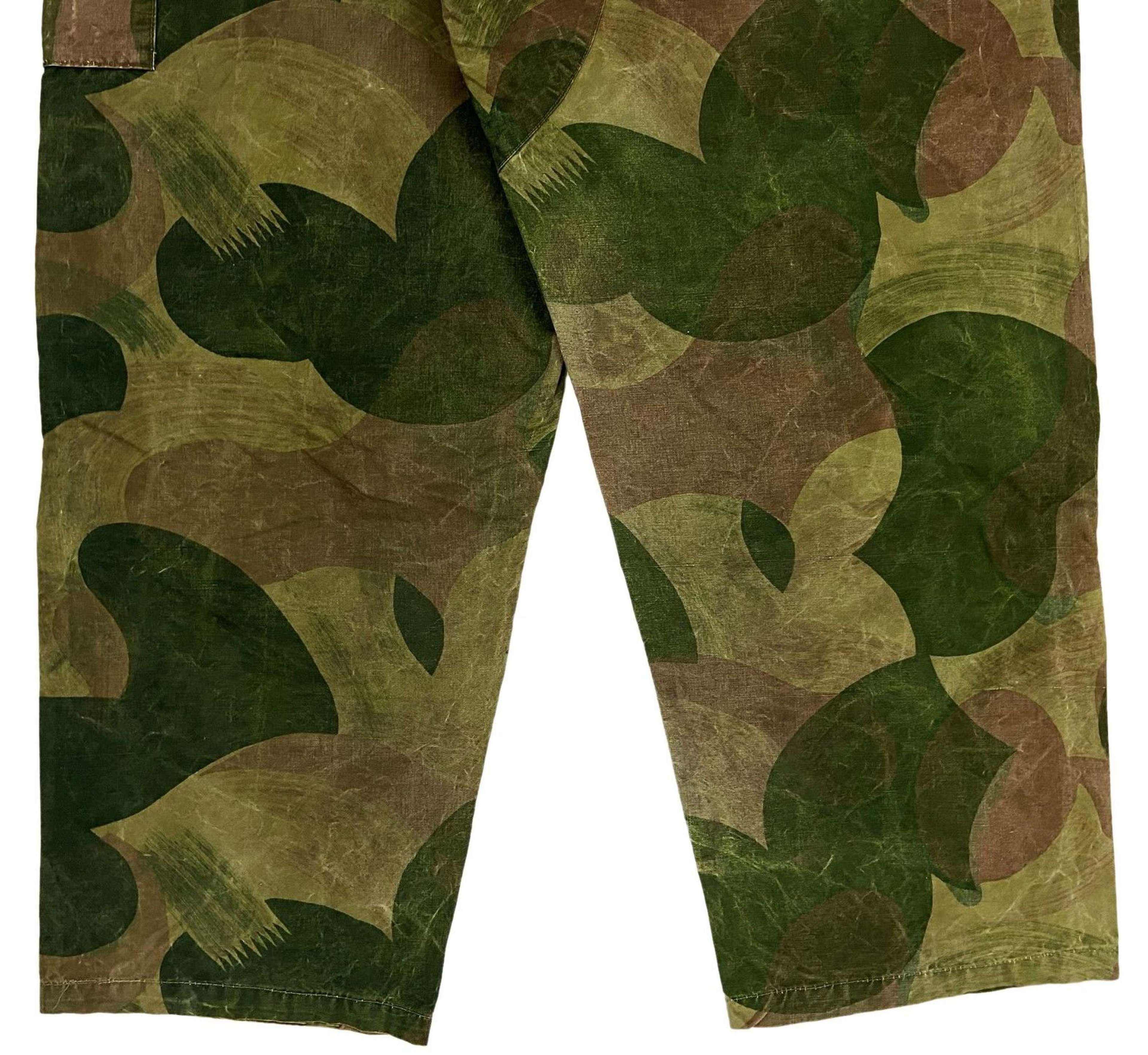 Original 1956 Dated Belgian Army Brushstroke Camouflage Trousers 