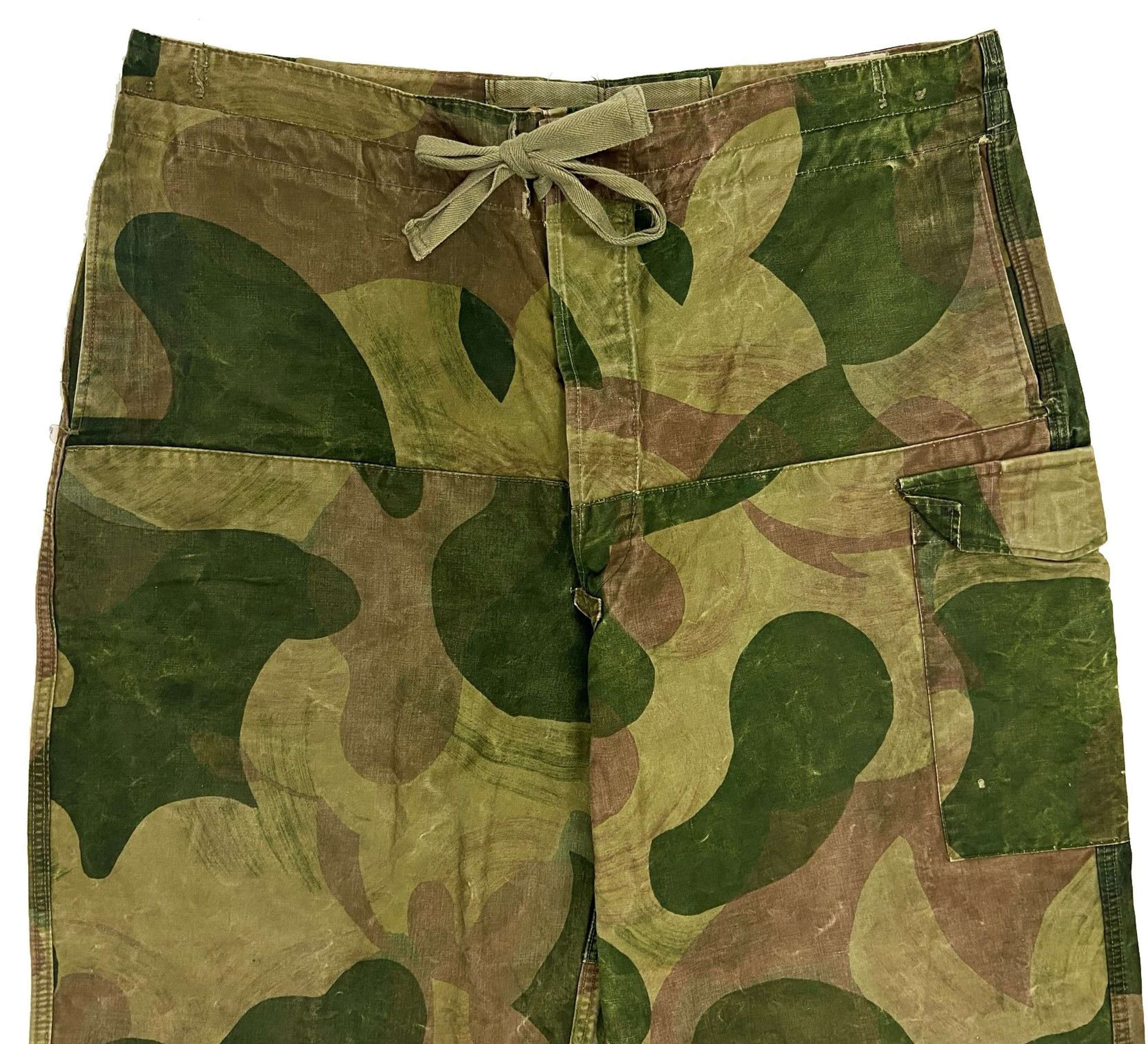 Original 1956 Dated Belgian Army Brushstroke Camouflage Trousers 