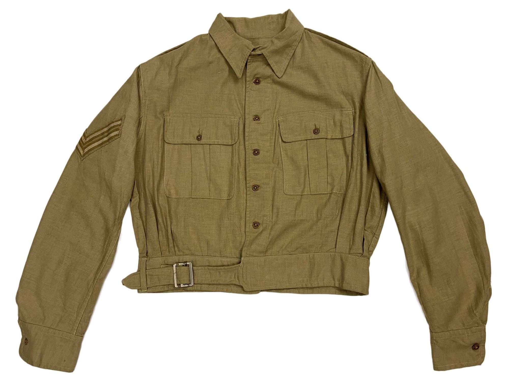 Original 1943 Dated Indian Made British Aertex Battledress Jacket