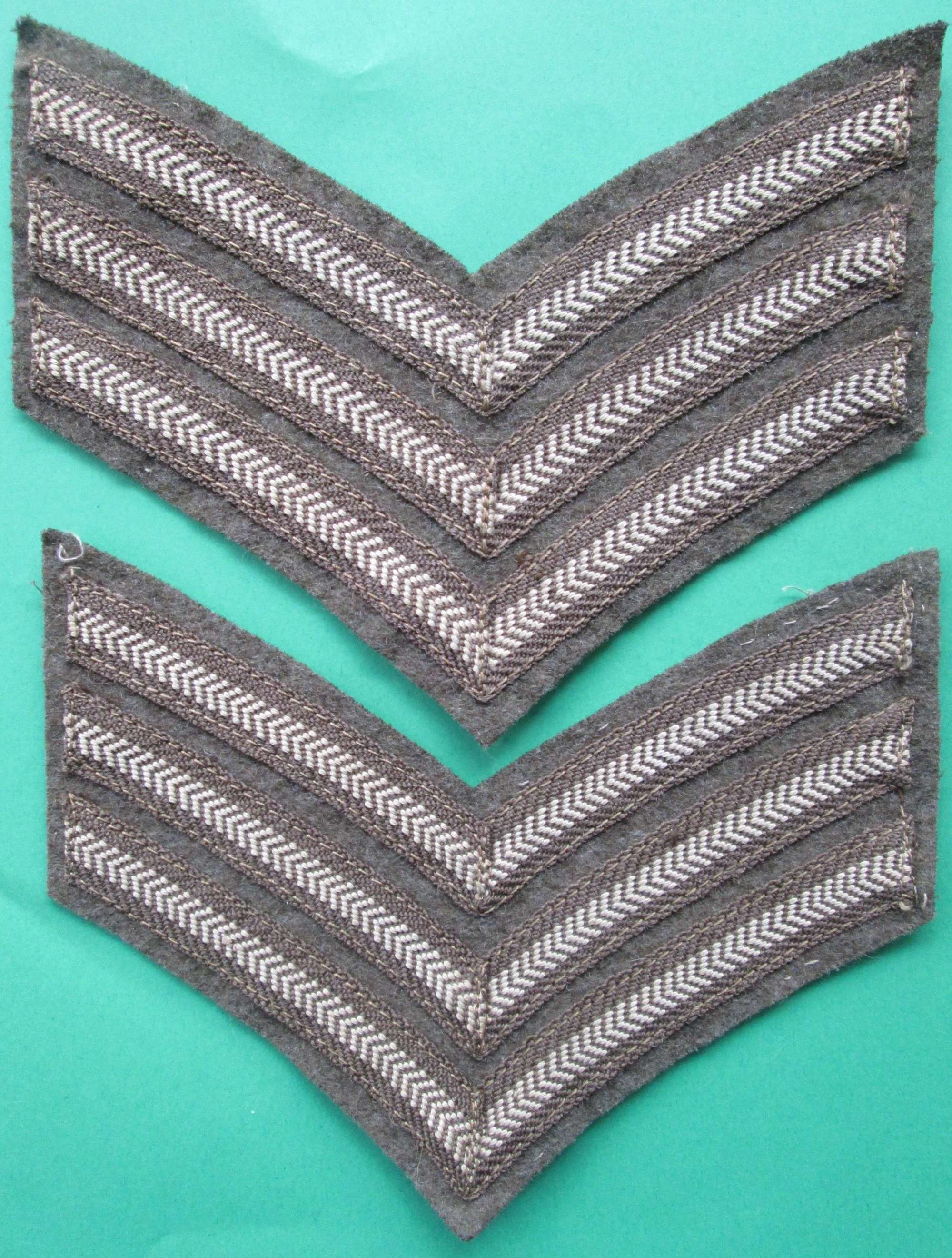 A GOOD PAIR OF WWII PERIOD SGTS STRIPES