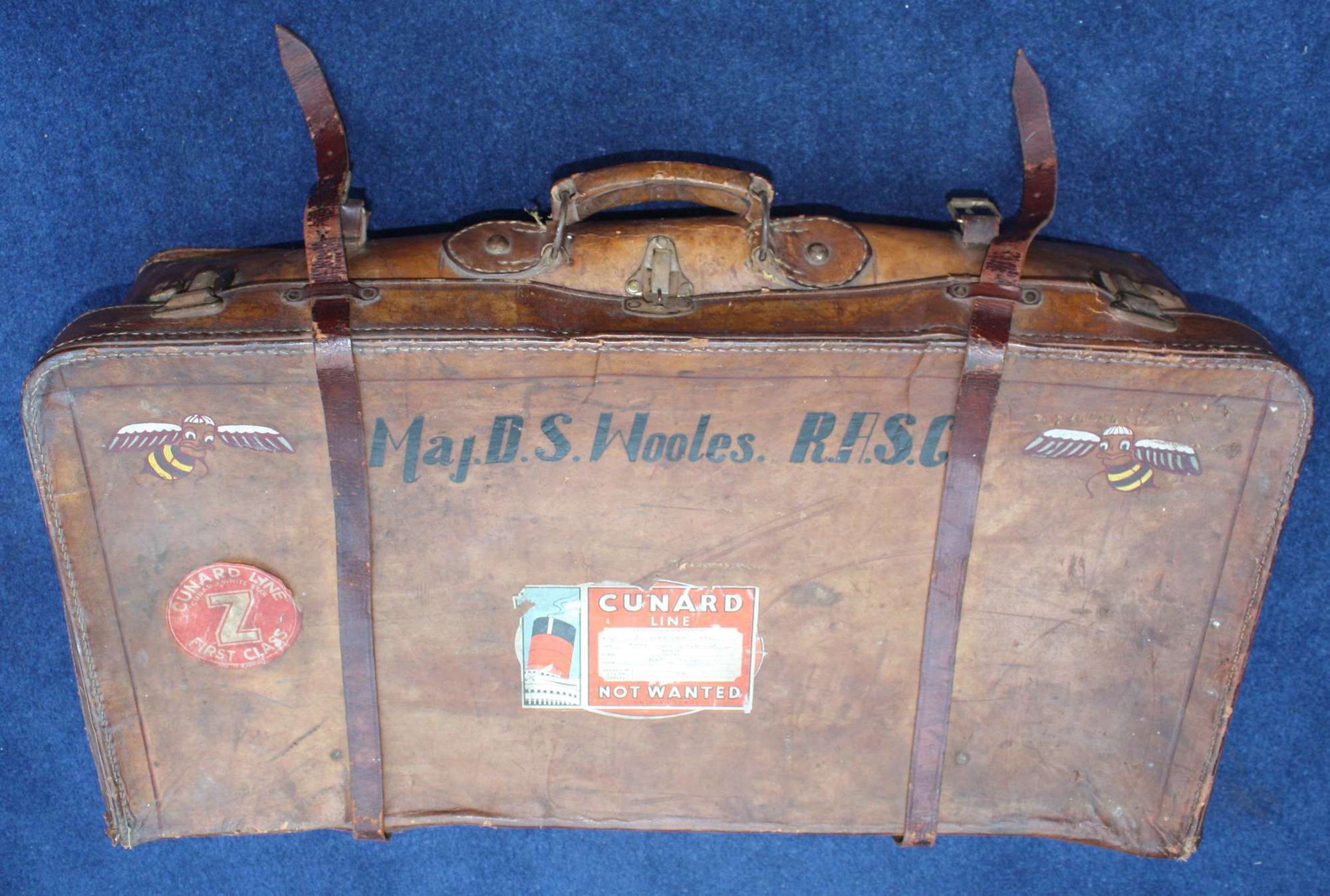 WW2 Leather Suitcase 6th Airborne Division British Army Officer's