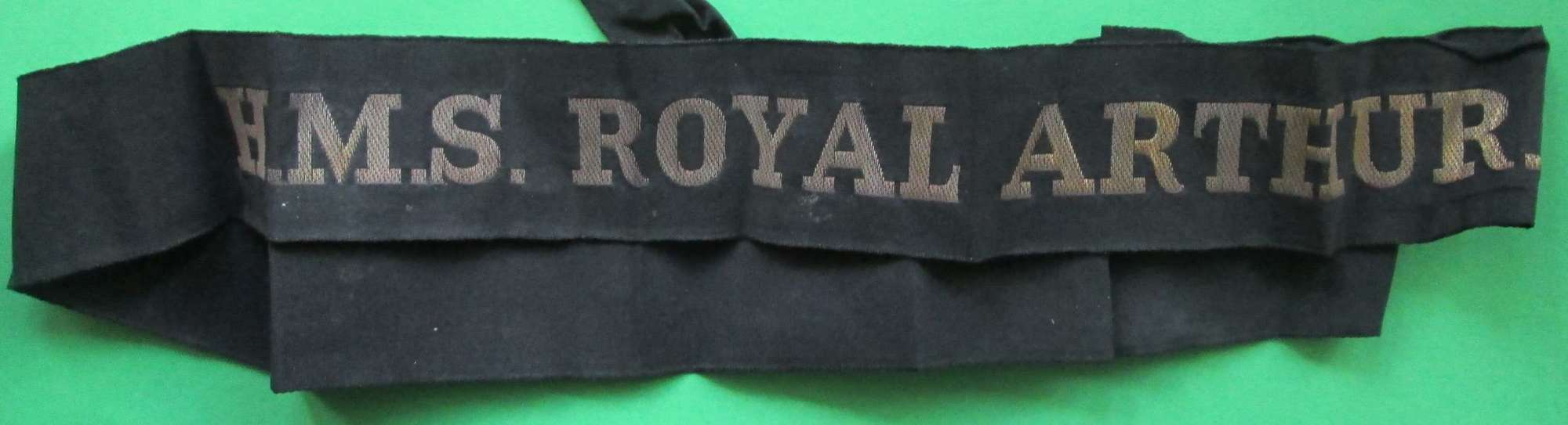 H.M.S ROYAL ARTHUR NAVAL CAP TALLY