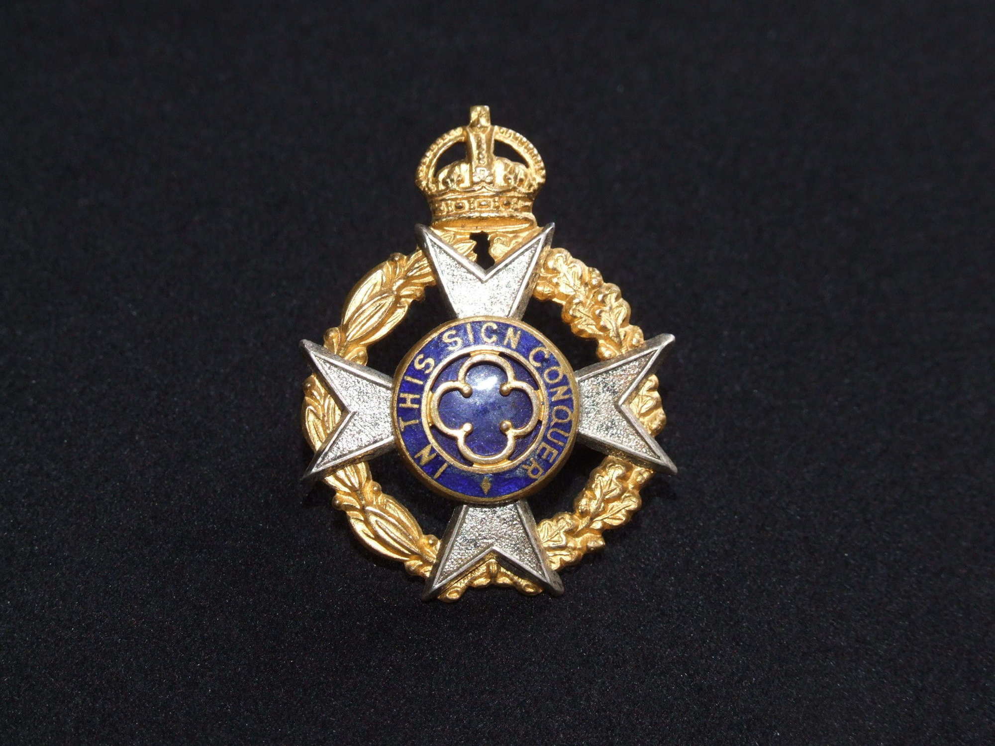 Army Chaplain's King's Crown Cap Badge by Gaunt