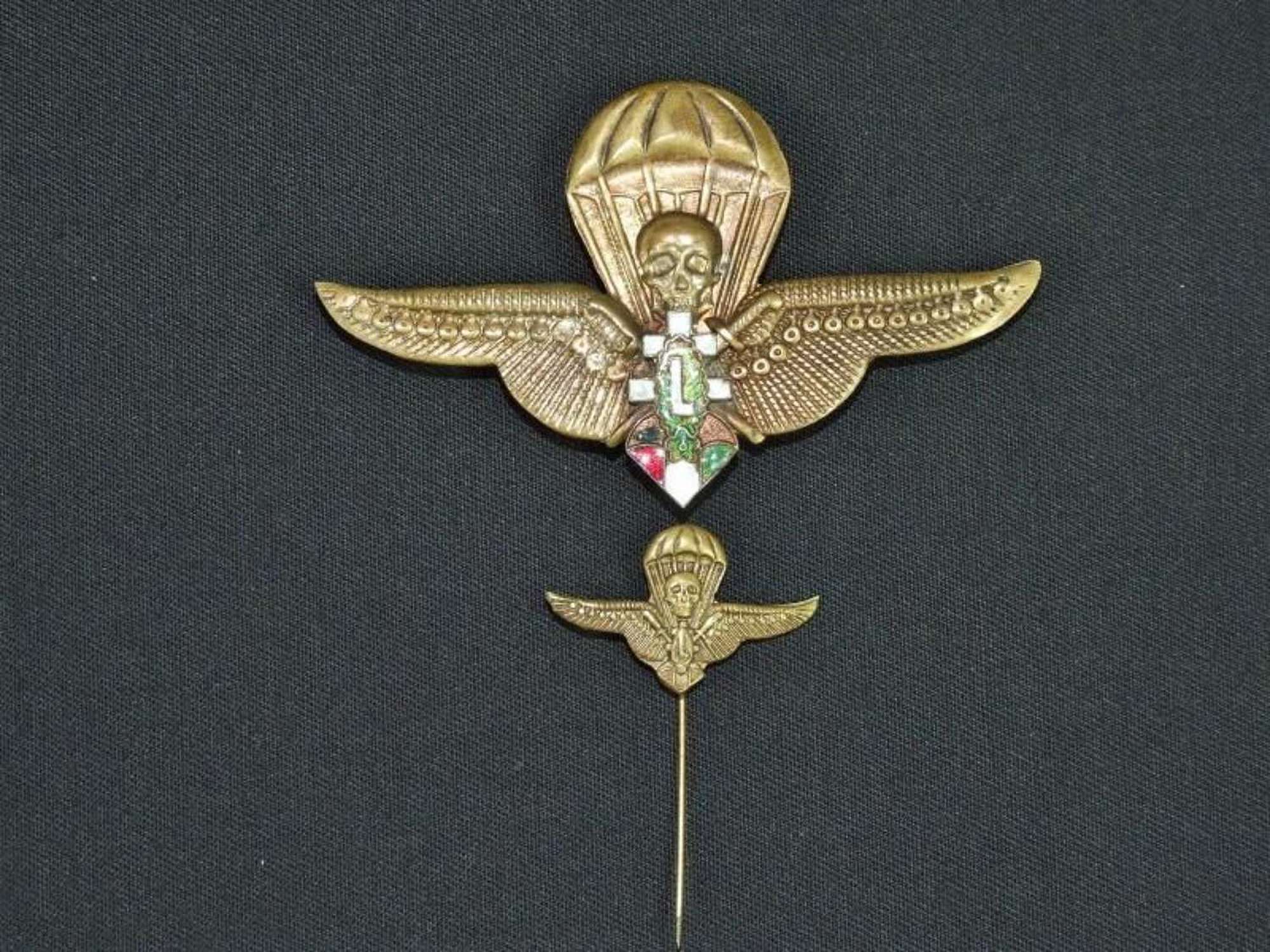 WW11 Hungarian Paratroop Wings to the Levente