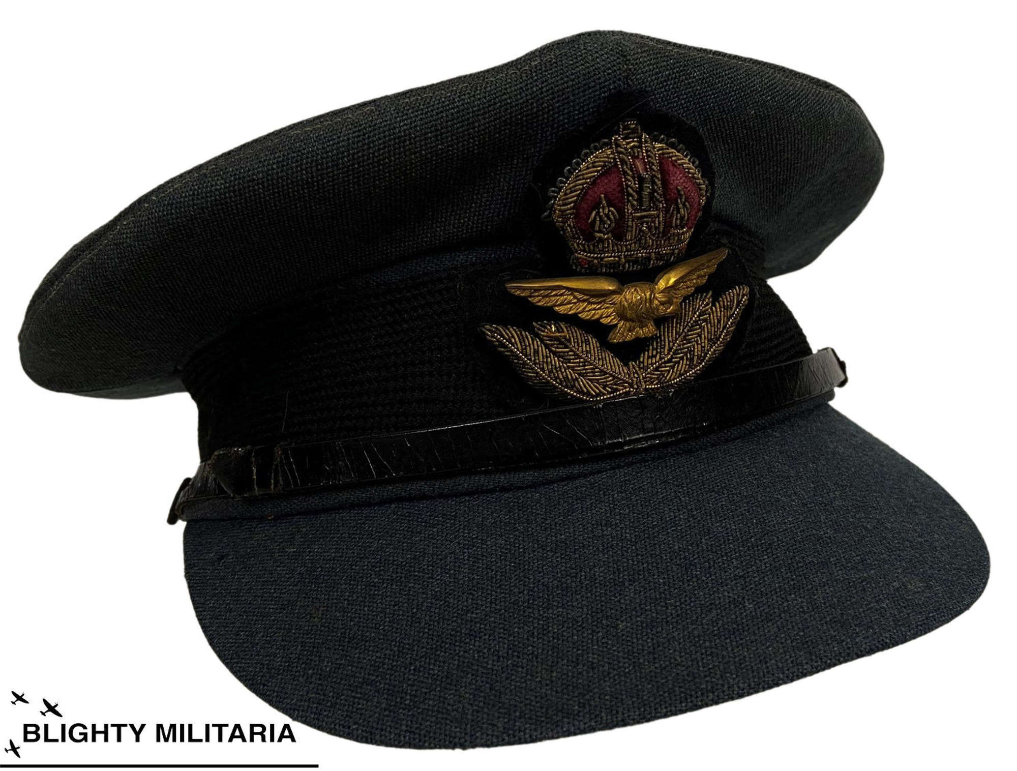Original WW2 RAF Officers Peaked Cap by 'Burberry'