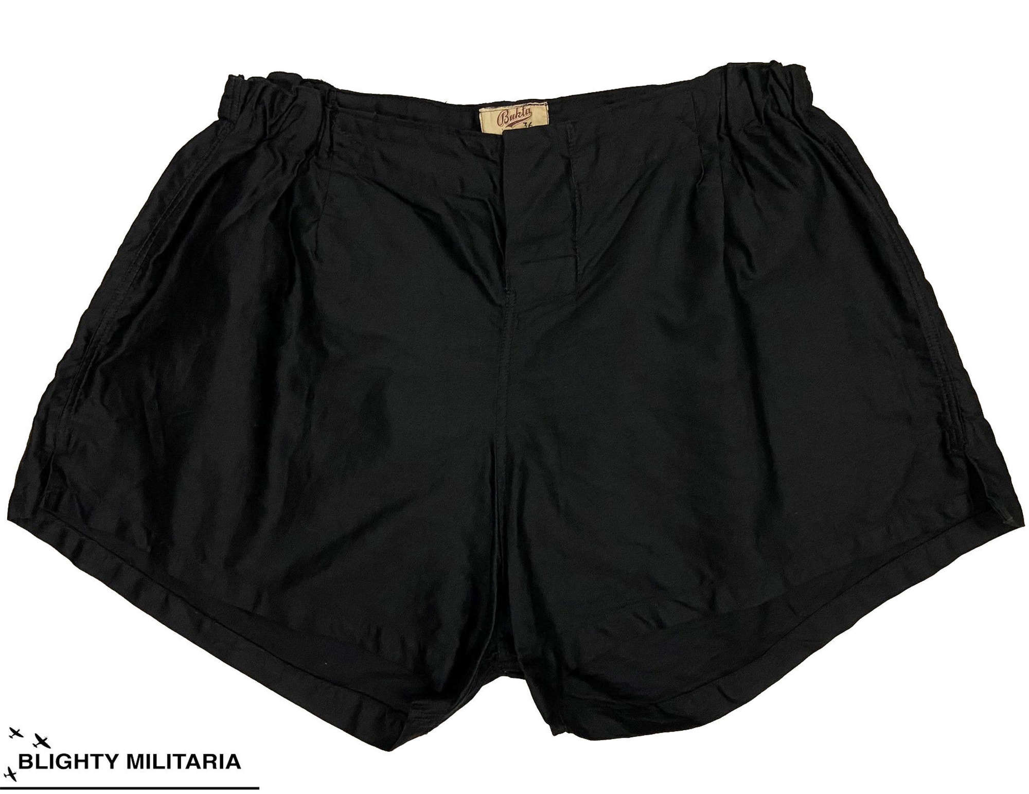 Original 1940s Black Sports Shorts by 'Bukta' - Size 36