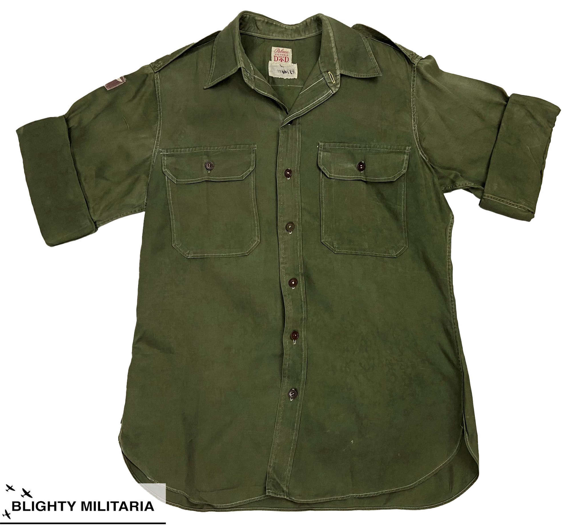 Original 1953 Dated Jungle Green Officers Shirt  - 99th Gurkha Brigade