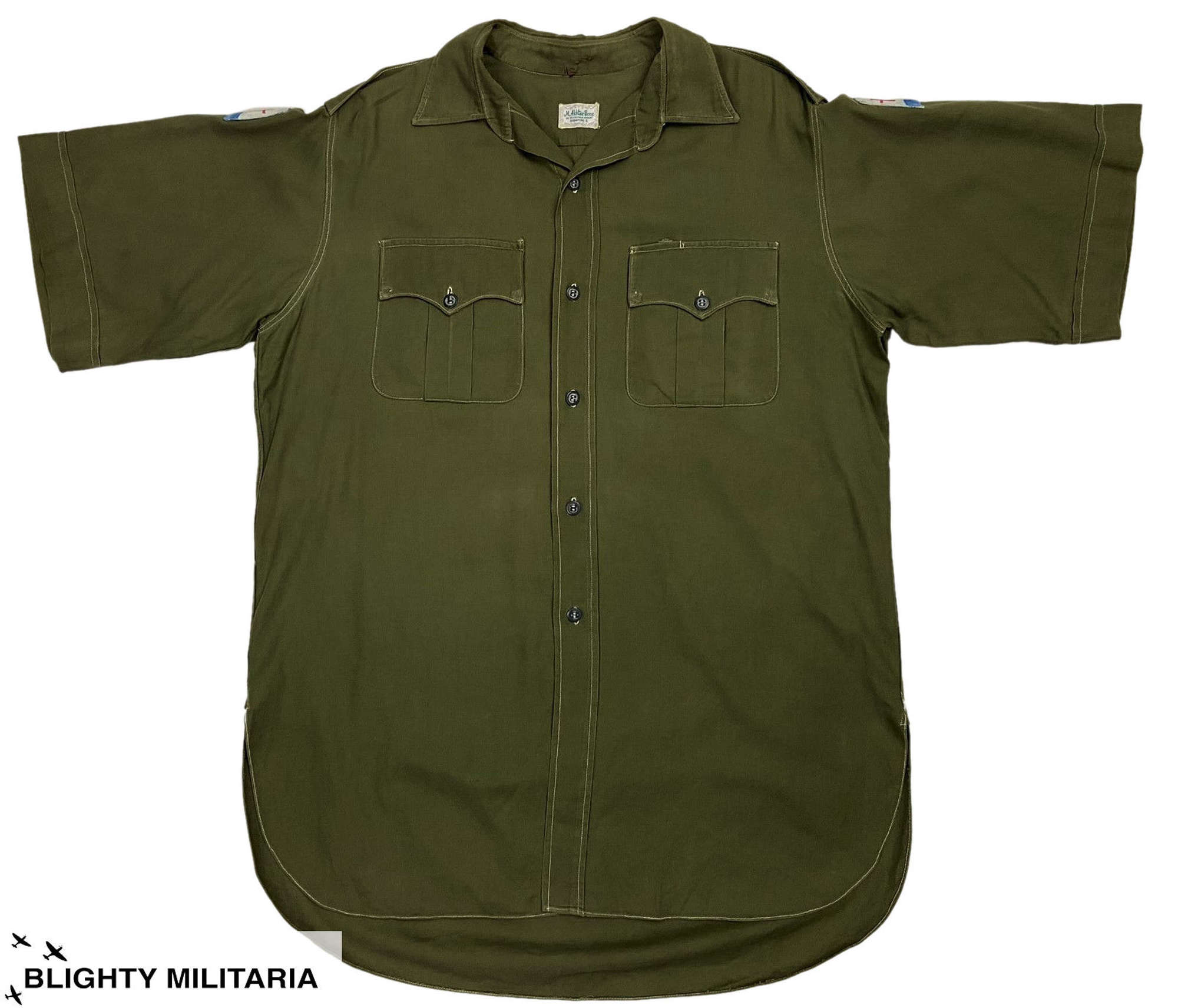 Original 1950s British Army Officers Jungle Green Shirt - FARELF