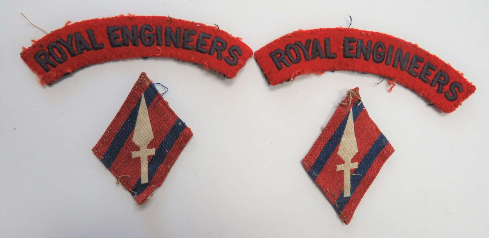 Pair of 1st Corps Engineer Formation Badges and Titles