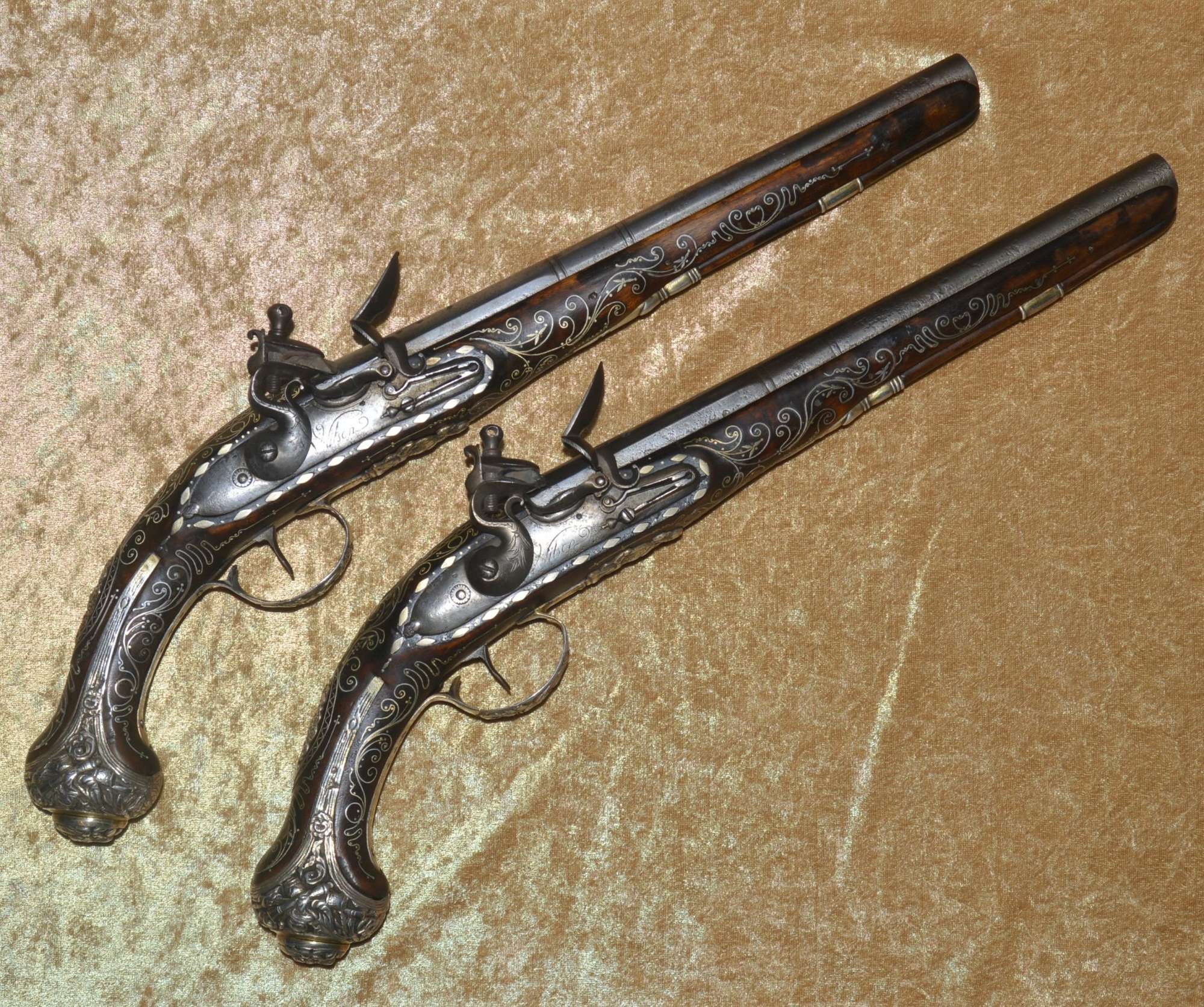 Silver-Mounted Flintlock Pistols Made for an Ottoman Potentate