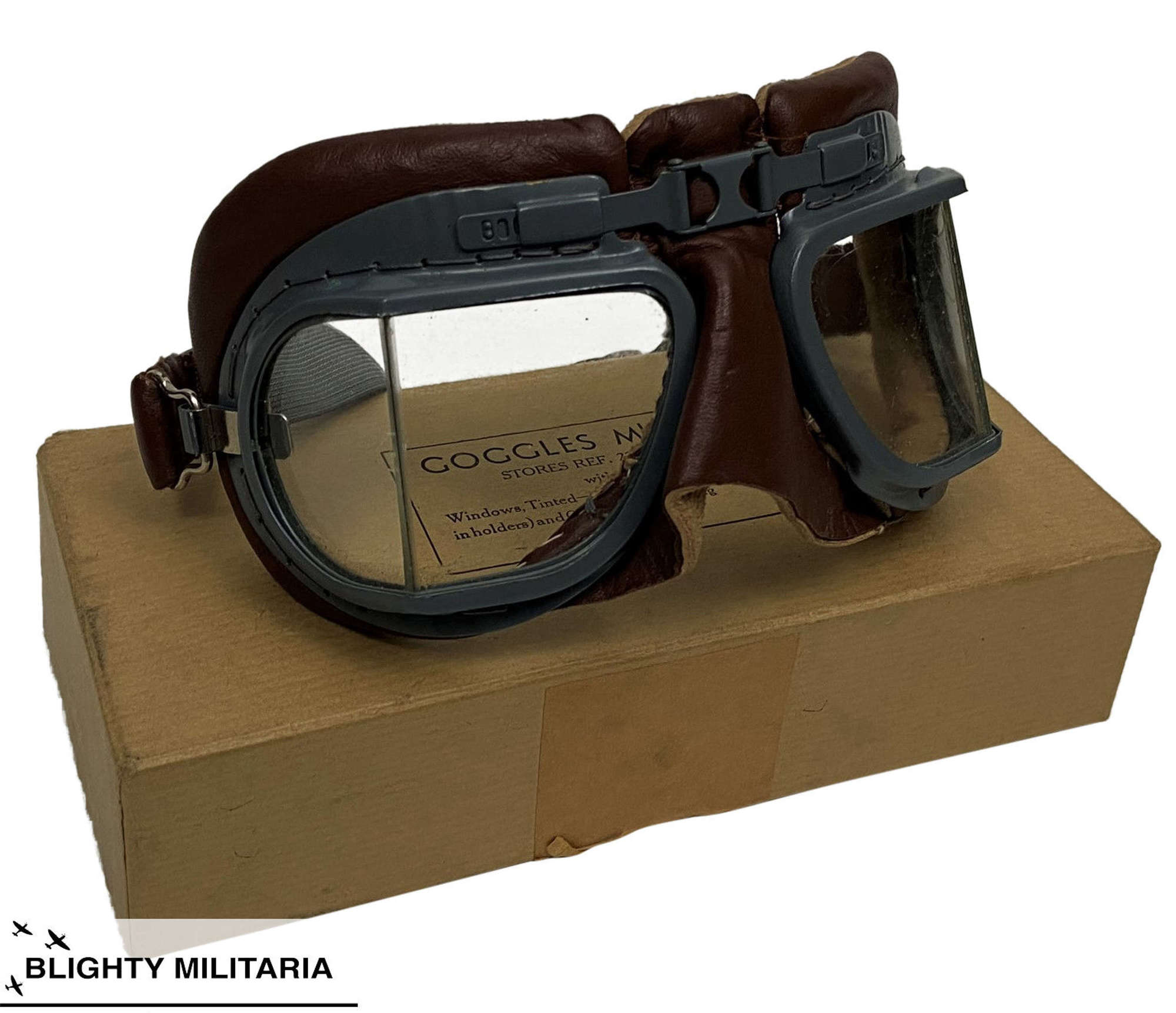 Original RAF MK VIII Flying Goggles + Box & Accessories