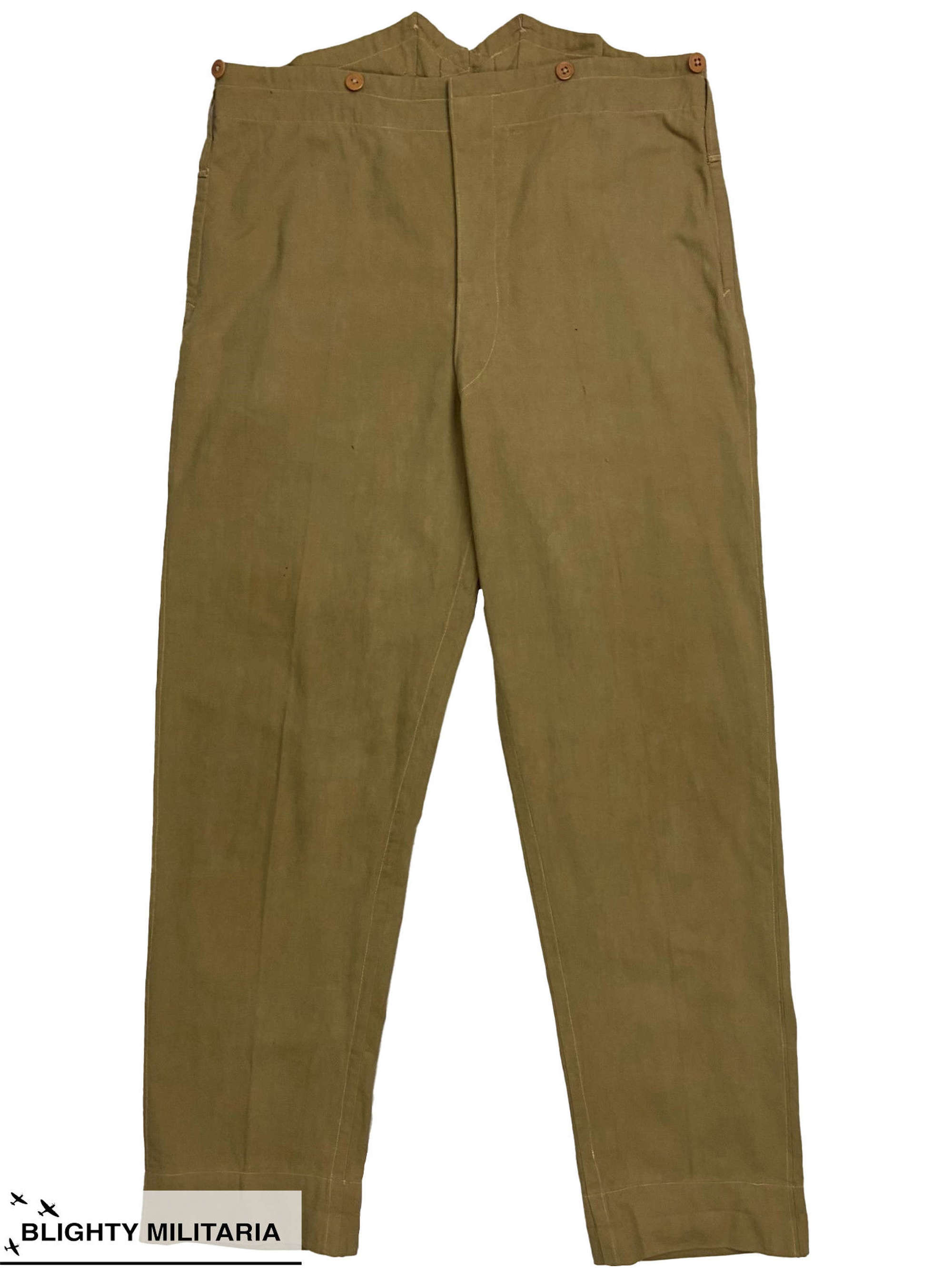 Original Inter-War Theatre Made British Army Khaki Drill Trousers