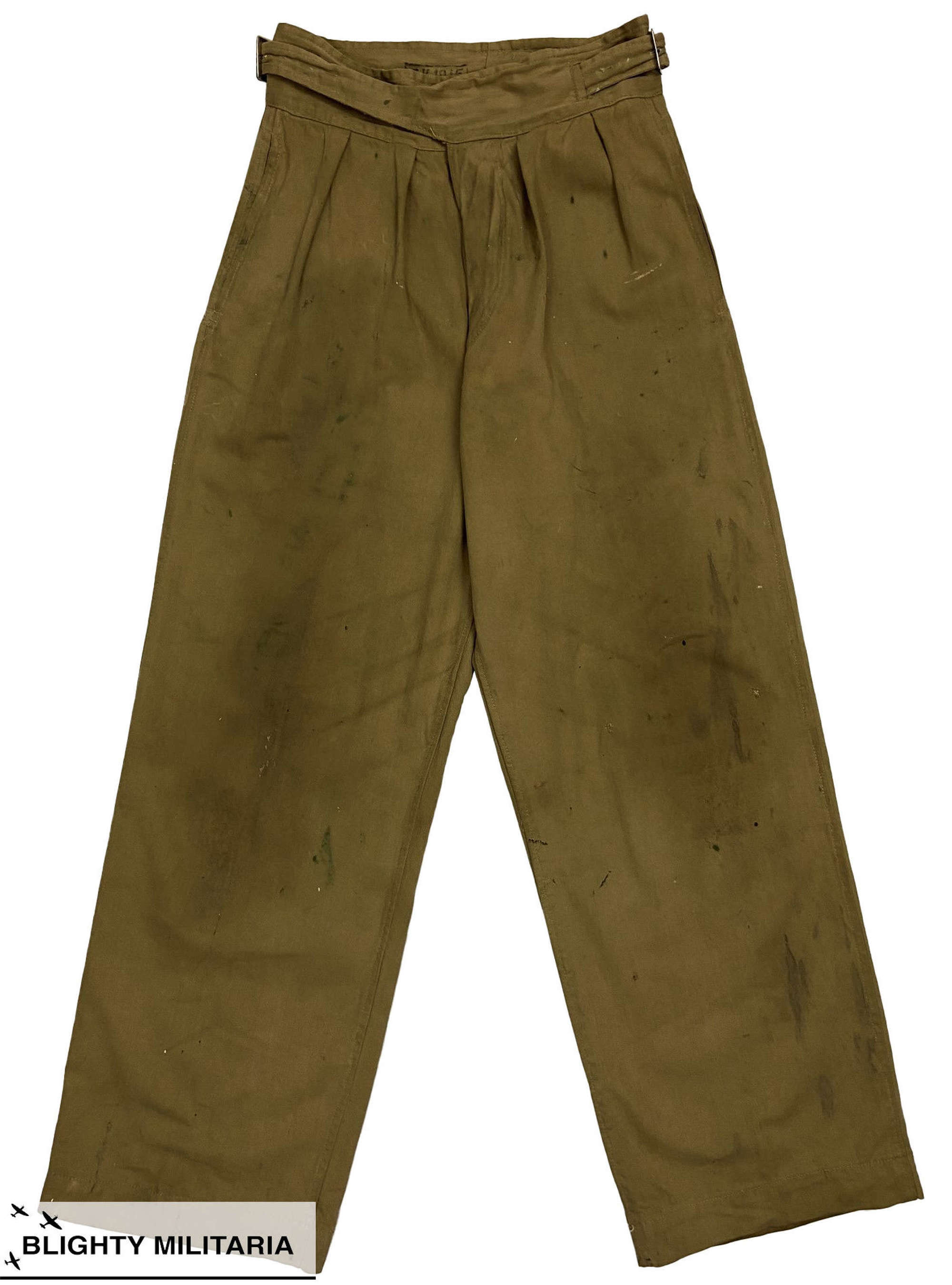 Original 1945 Dated Indian Made Khaki Drill Trousers