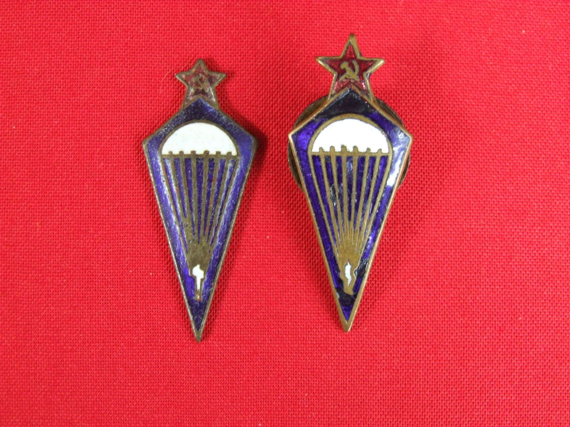 Two Soviet Defence Society Parachutist badges 1931-1936.