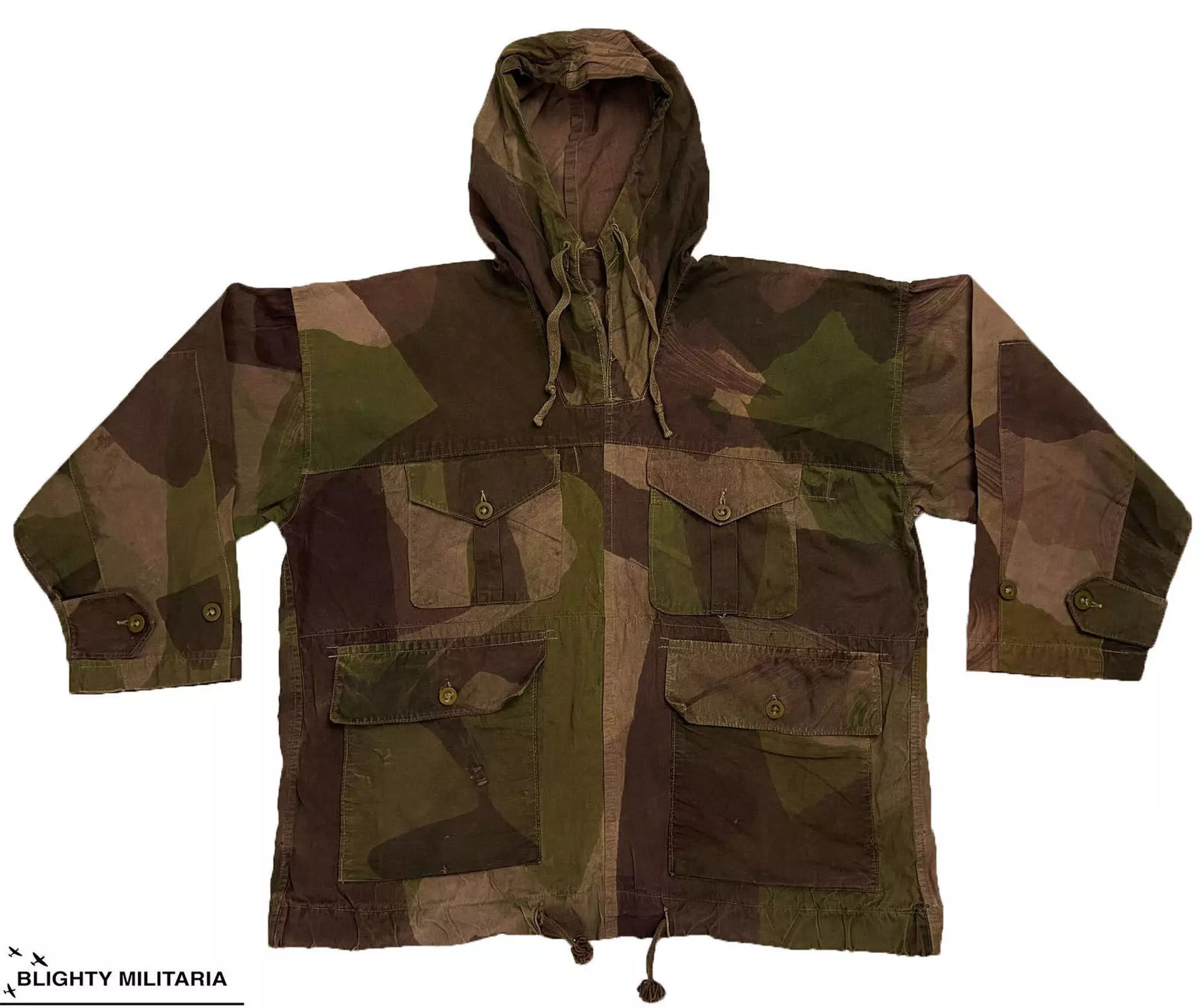 Original 1944 Dated British Army Camouflaged Windproof Smock